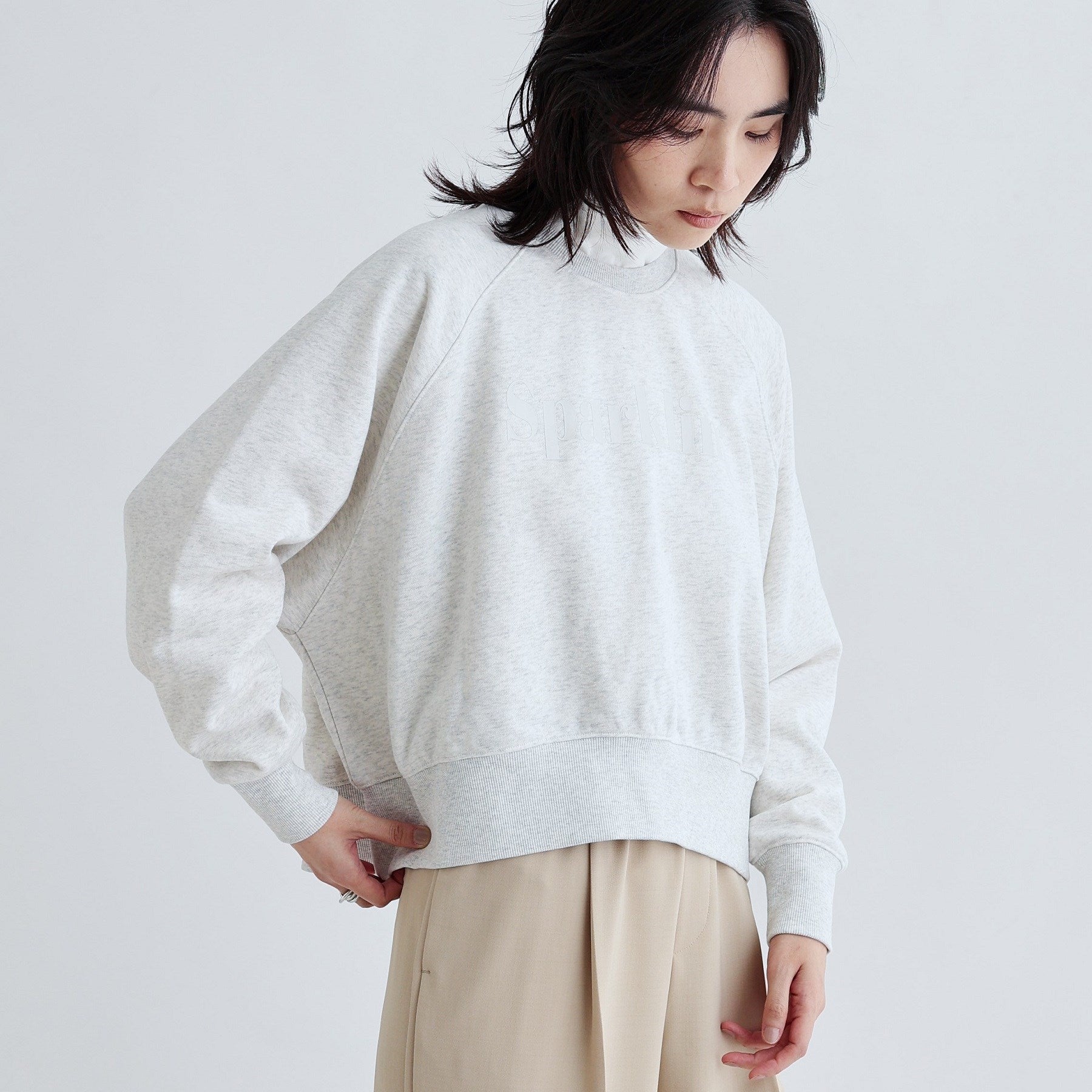 ギャレスト GALLEST ラウンドヘム裏毛ロゴトップス （ライトグレー(911)） ライトグレー(911)