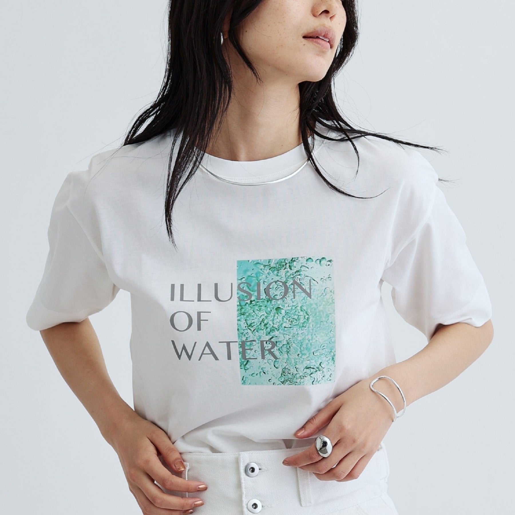 ギャレスト GALLEST ILLUSION of WATER プリントTシャツ （ホワイト(001)） ホワイト(001)