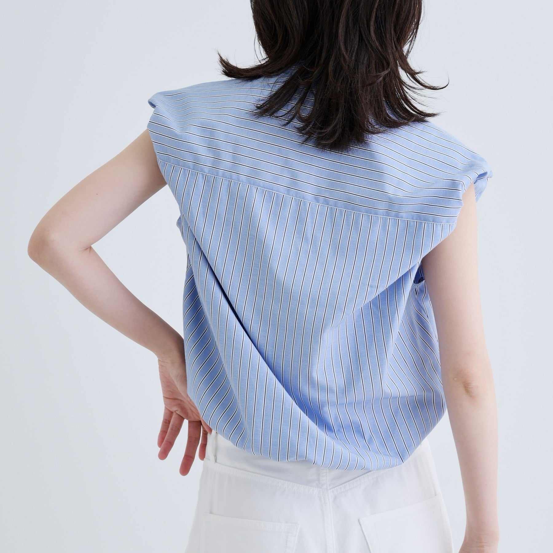 ギャレスト GALLEST 【一部店舗限定】ブロードパフショルブラウス （サックスブルー(390)） サックスブルー(390)