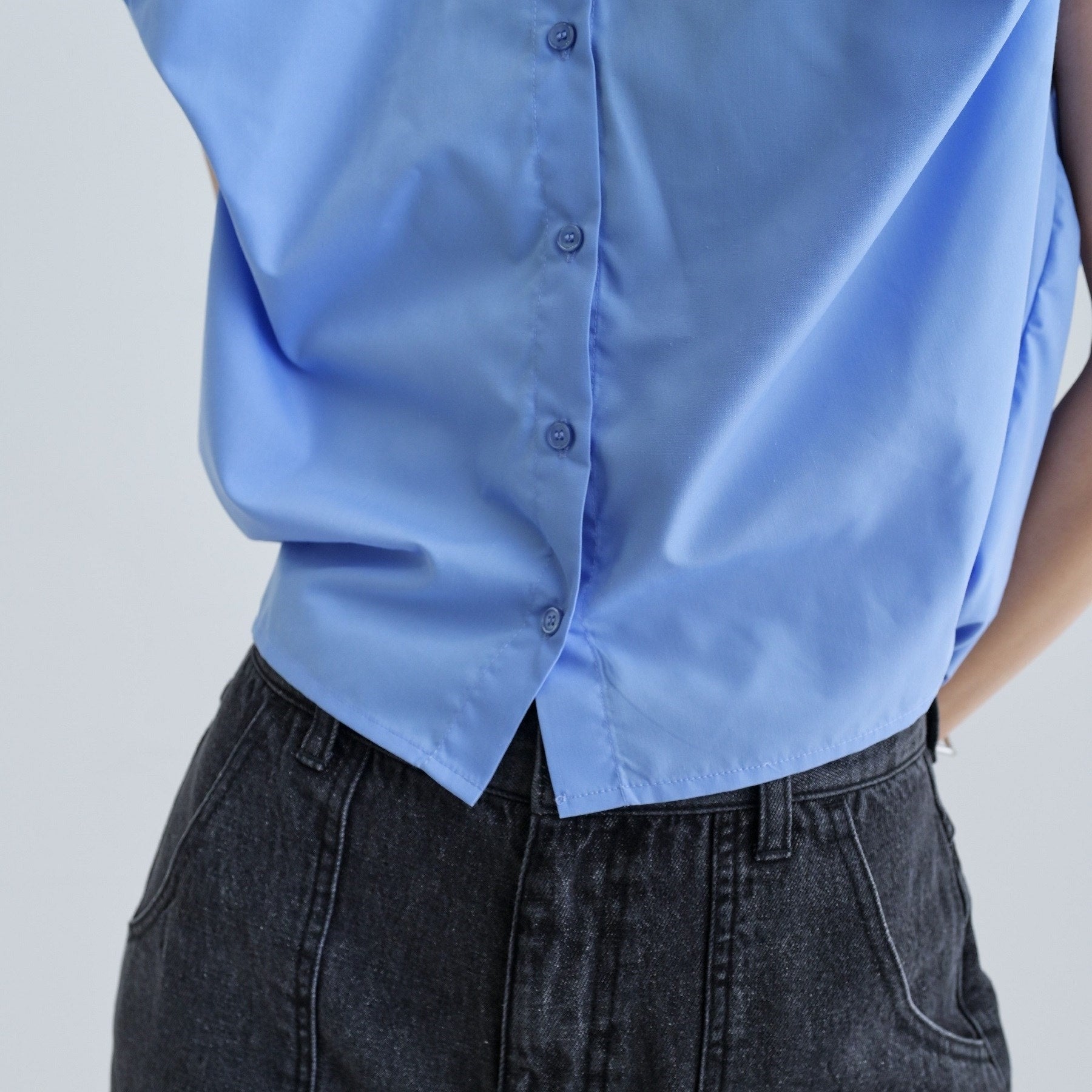 ギャレスト GALLEST 【一部店舗限定】ブロードパフショルブラウス （サックスブルー(390)） サックスブルー(390)