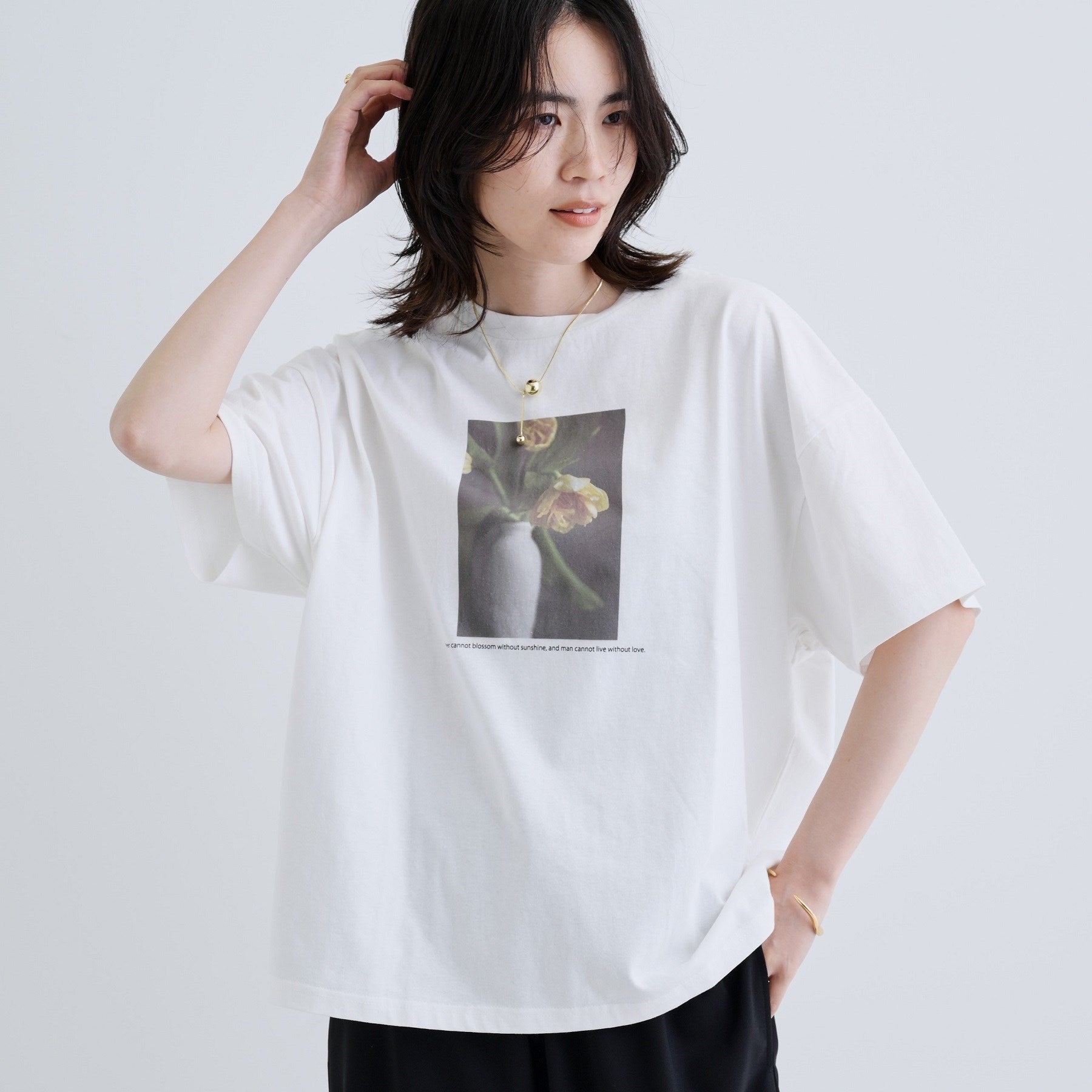 ギャレスト GALLEST 【一部店舗限定】フラワープリントT （ホワイト(301)） ホワイト(301)