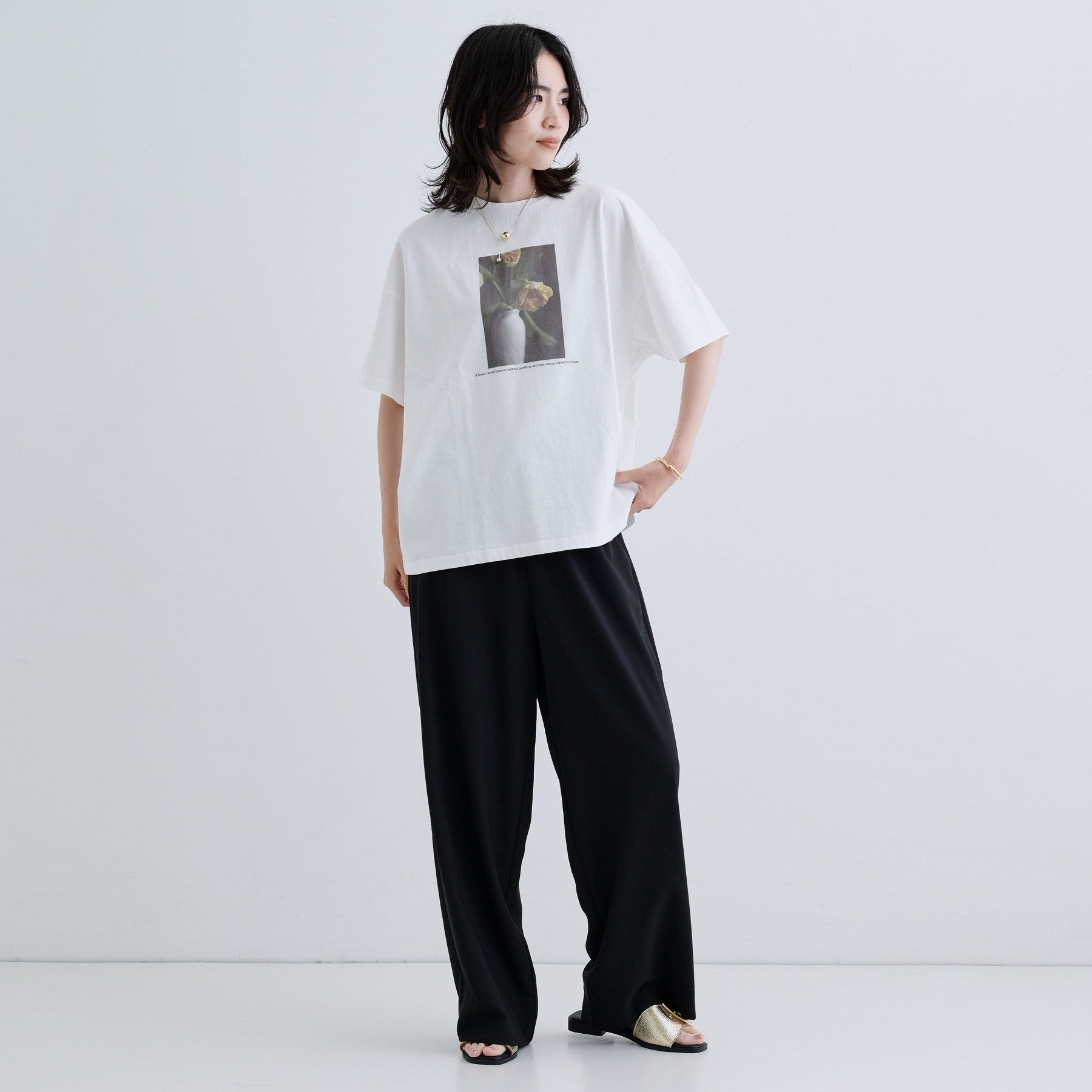 ギャレスト GALLEST 【一部店舗限定】フラワープリントT （ホワイト(301)） ホワイト(301)