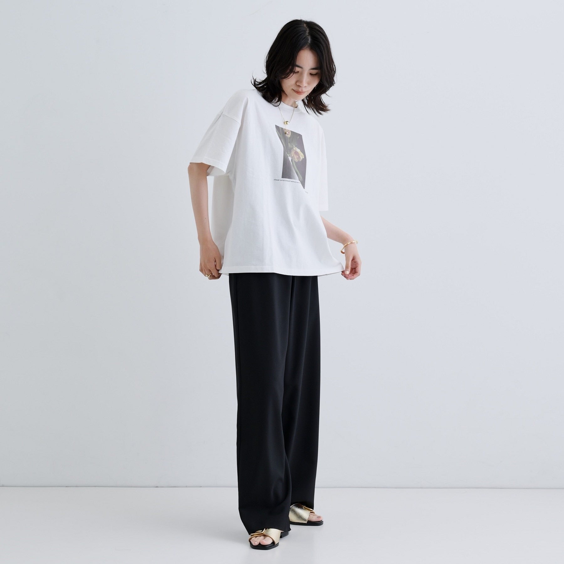 ギャレスト GALLEST 【一部店舗限定】フラワープリントT （ホワイト(301)） ホワイト(301)