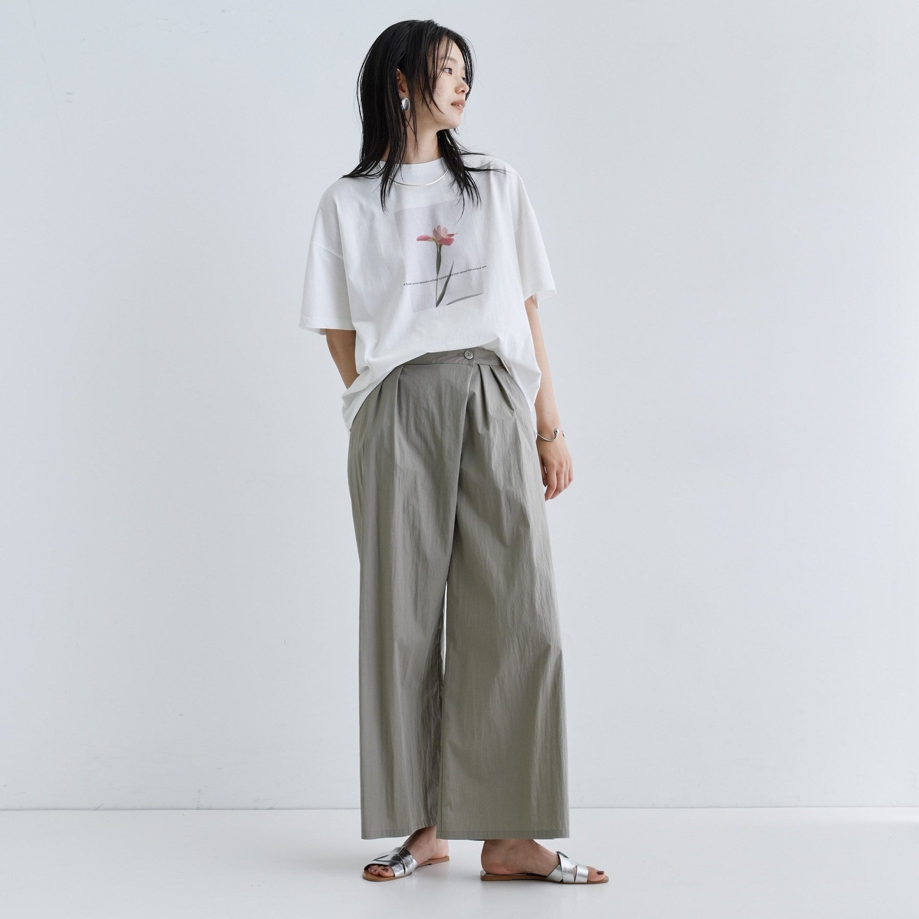 ギャレスト GALLEST 【一部店舗限定】フラワープリントT （ホワイト(301)） ホワイト(301)