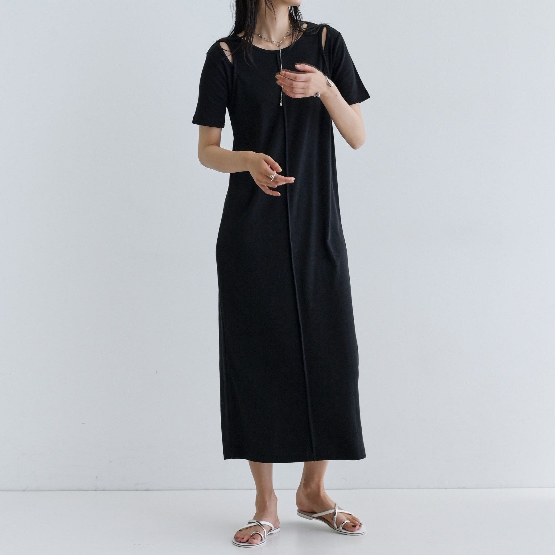 ギャレスト GALLEST 【一部店舗限定】リブカットソーワンピース （ブラック(019)） ブラック(019)