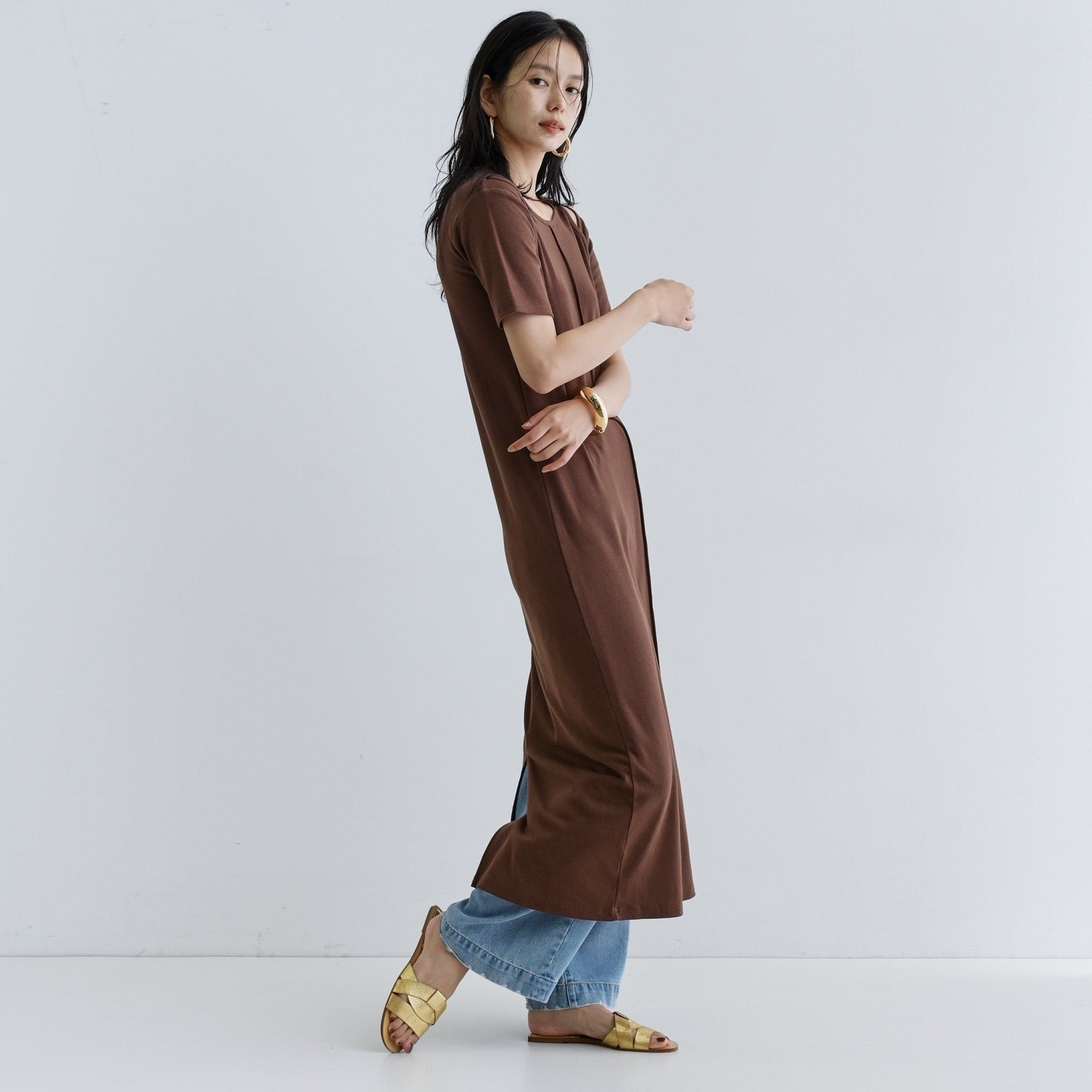 ギャレスト GALLEST 【一部店舗限定】リブカットソーワンピース （ブラック(019)） ブラック(019)