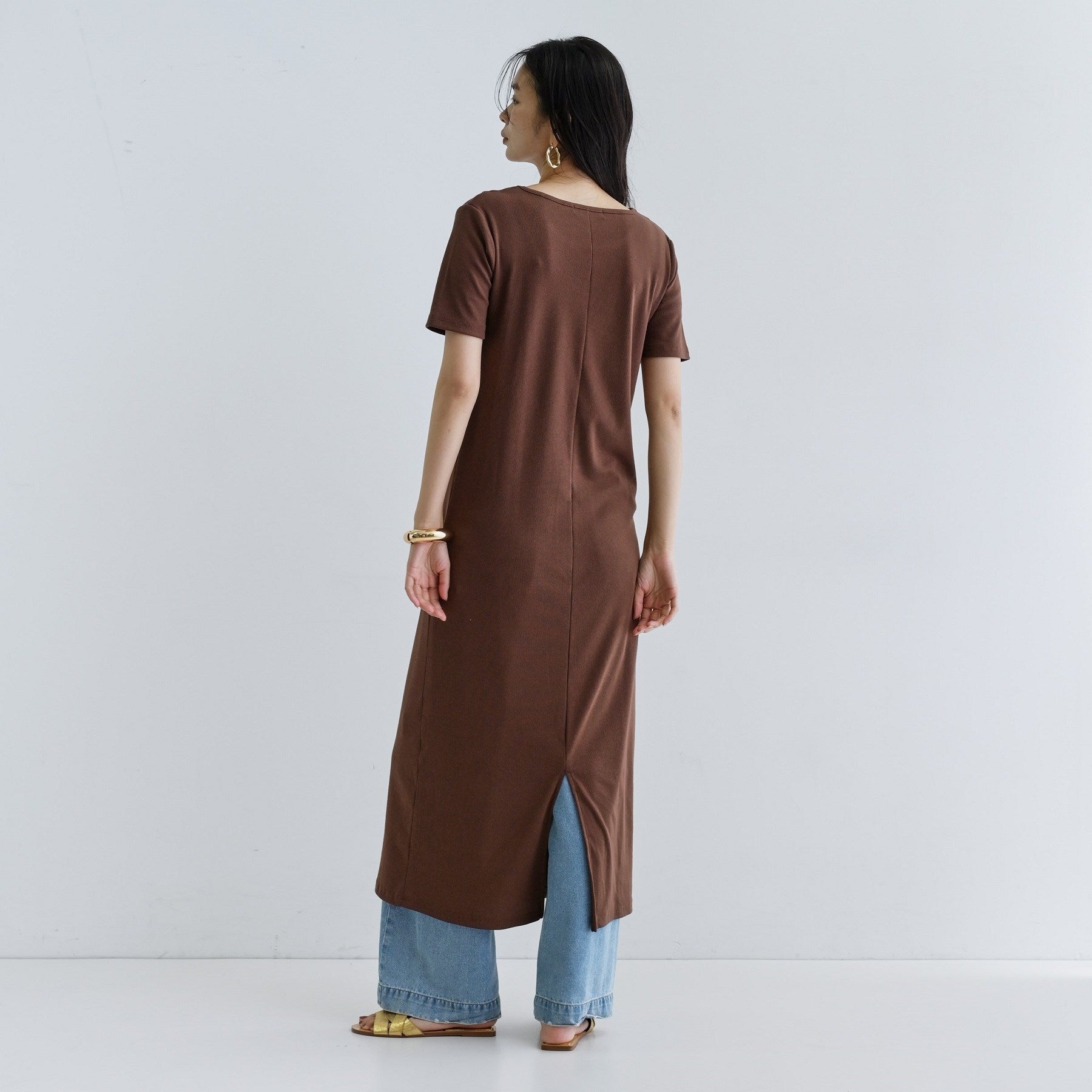 ギャレスト GALLEST 【一部店舗限定】リブカットソーワンピース （ブラック(019)） ブラック(019)