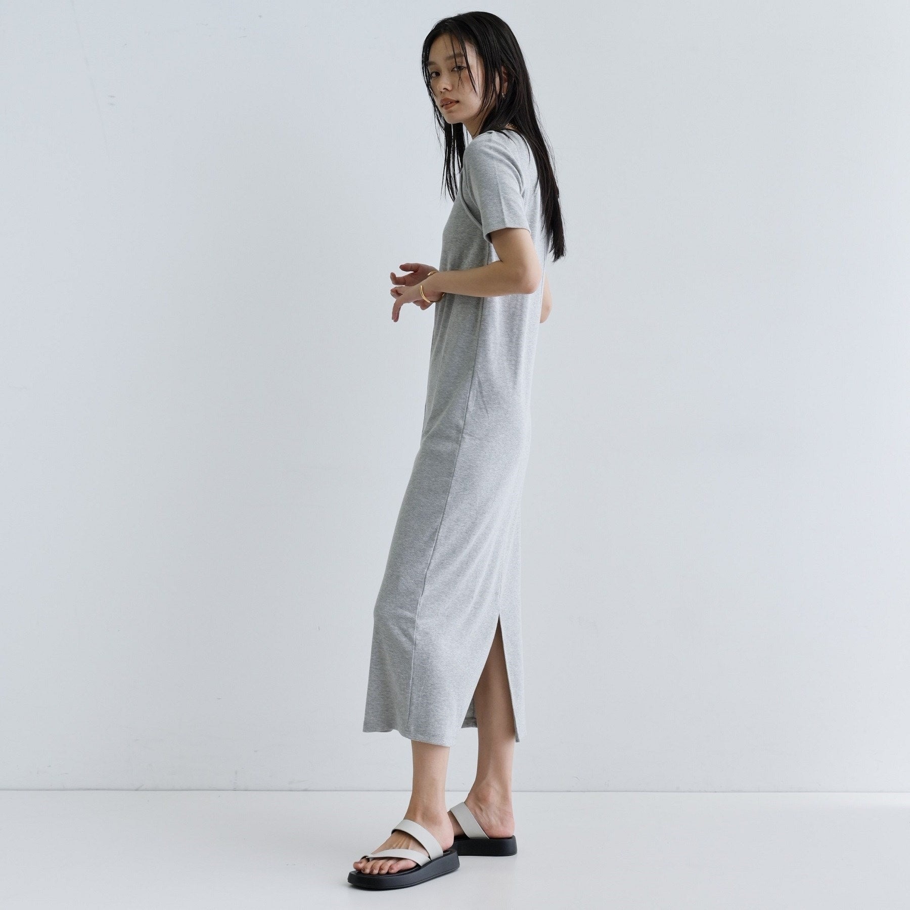 ギャレスト GALLEST 【一部店舗限定】リブカットソーワンピース （ブラック(019)） ブラック(019)