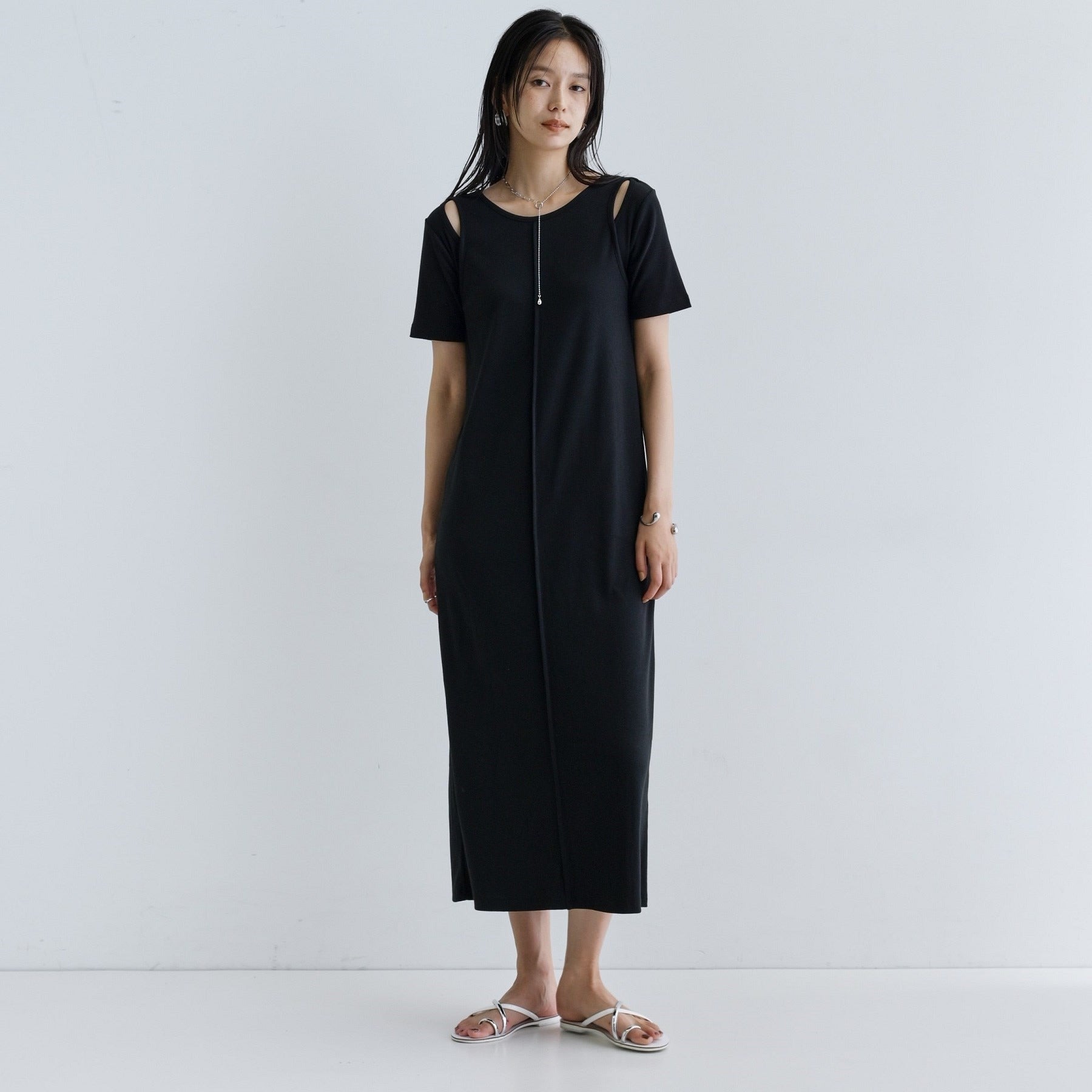 ギャレスト GALLEST 【一部店舗限定】リブカットソーワンピース （ブラック(019)） ブラック(019)