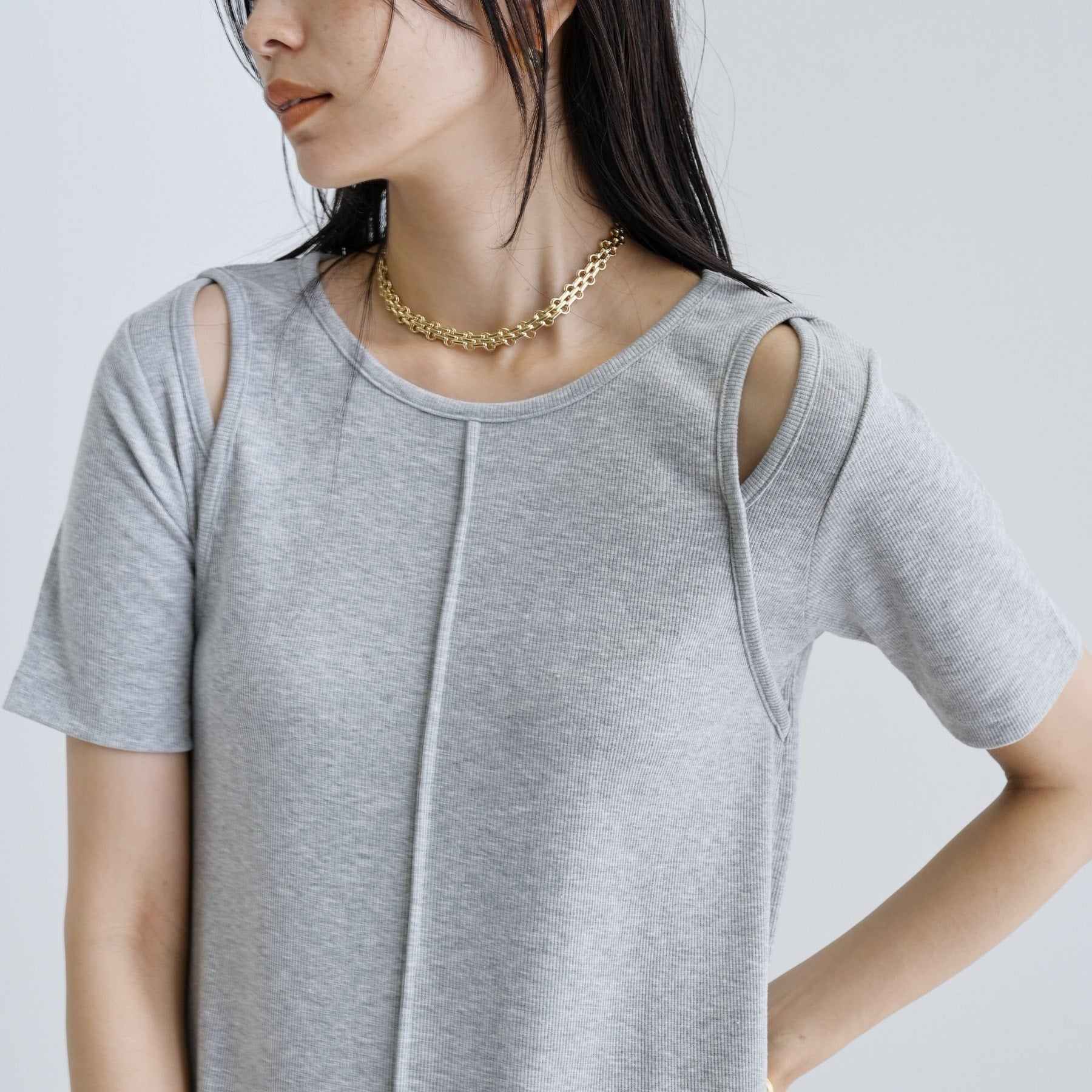 ギャレスト GALLEST 【一部店舗限定】リブカットソーワンピース （グレー(912)） グレー(912)