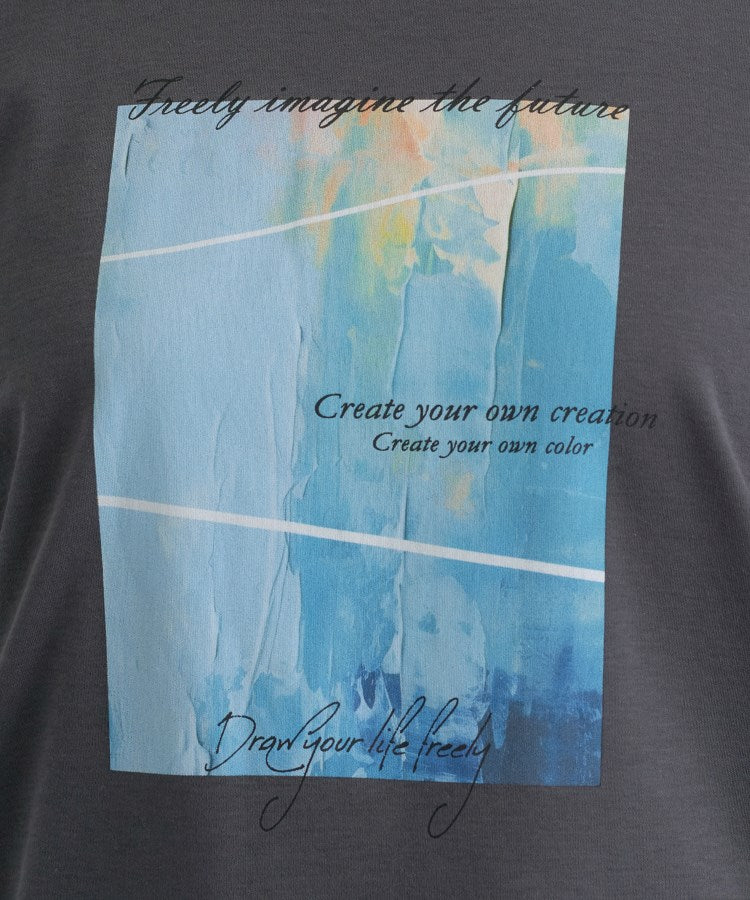インディヴィ INDIVI 【接触冷感／UVケア】プリントフォトロングTシャツ （ホワイト(001)） ホワイト(001)