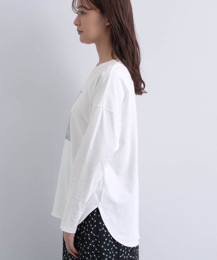 インディヴィ INDIVI 【接触冷感／UVケア】プリントフォトロングTシャツ （ホワイト(001)） ホワイト(001)