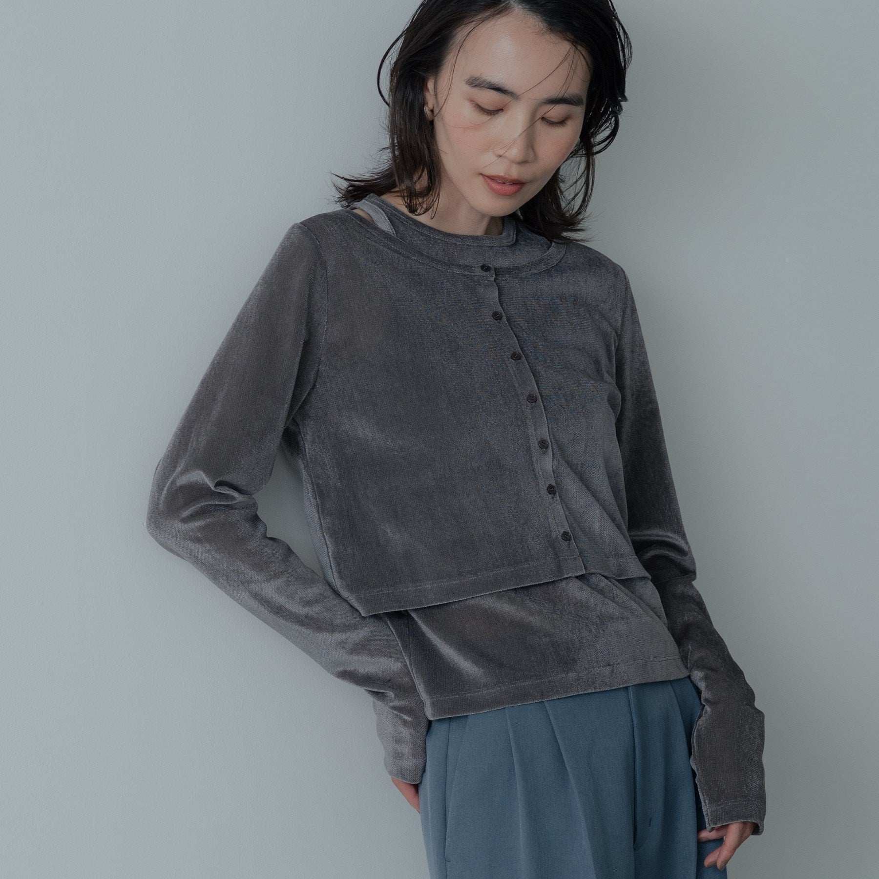 ギャレスト GALLEST チュールベロアアンサンブル （チャコールグレー(013)） チャコールグレー(013)