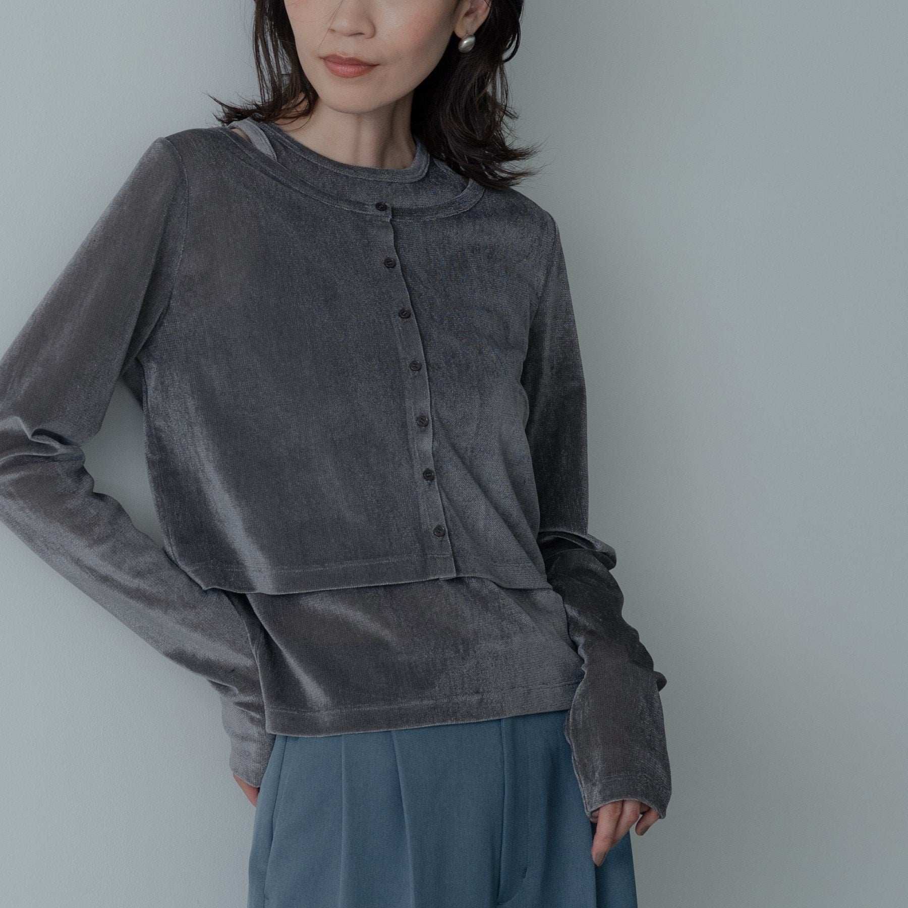 ギャレスト GALLEST チュールベロアアンサンブル （チャコールグレー(013)） チャコールグレー(013)