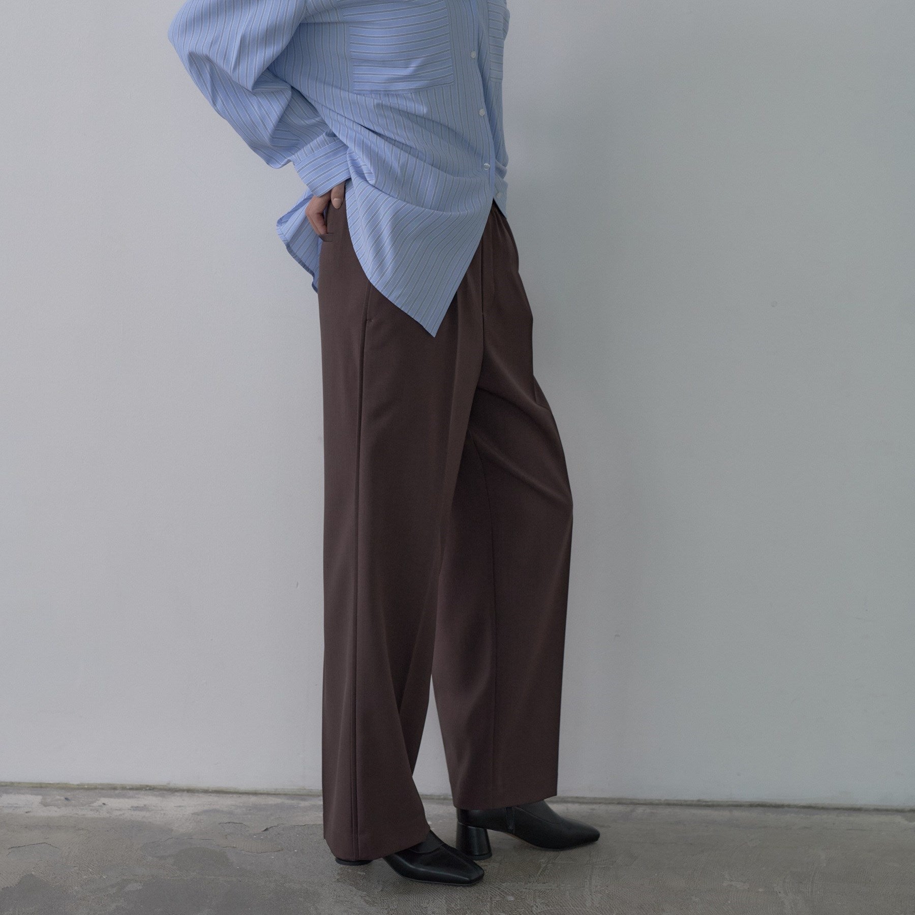 ギャレスト GALLEST 【セットアップ対応】イージーストレートワイドパンツ【カセット服／オケージョン／通勤】 （ブラック(019)） ブラック(019)