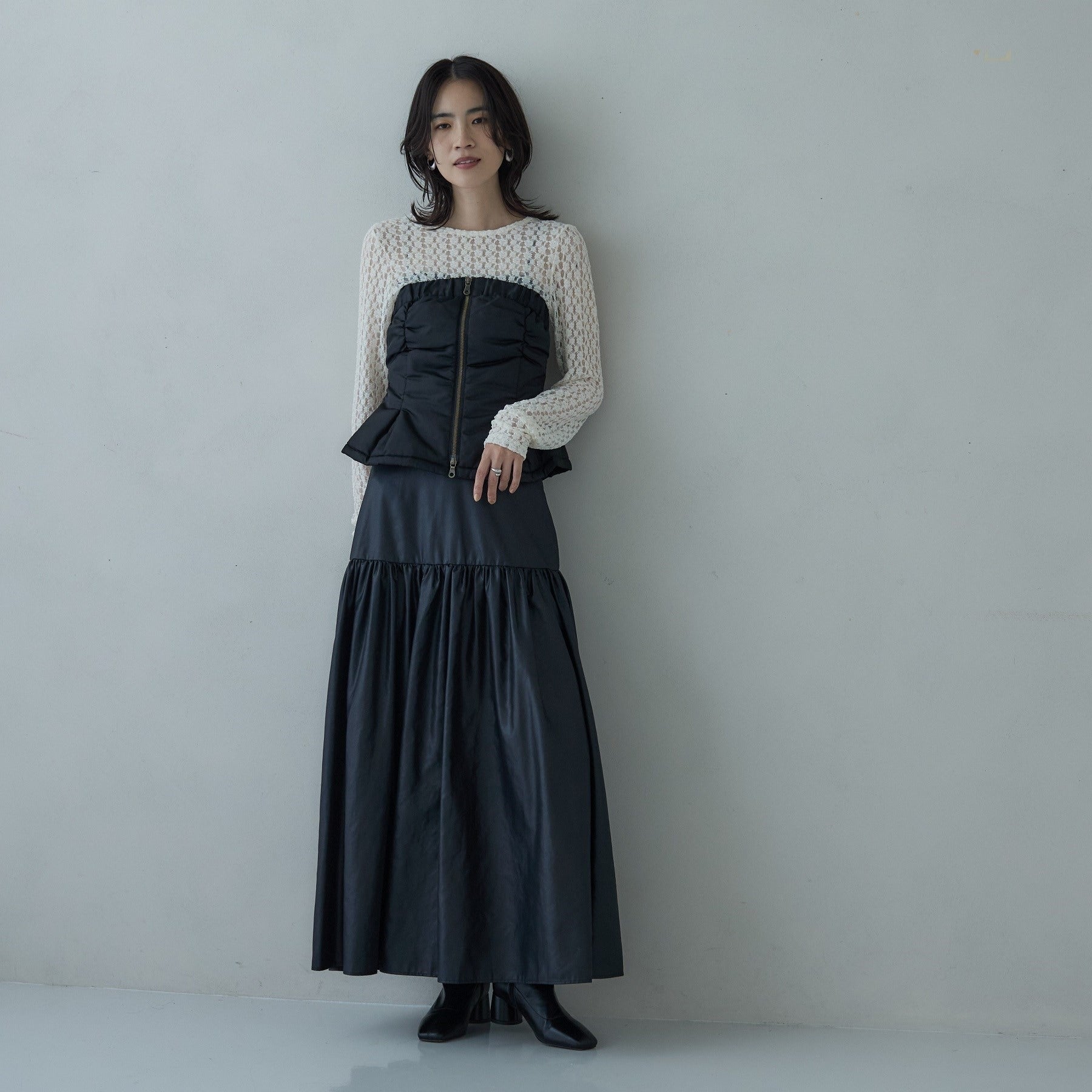 ギャレスト GALLEST レザーライクマキシスカート （ボルドー(064)） ボルドー(064)