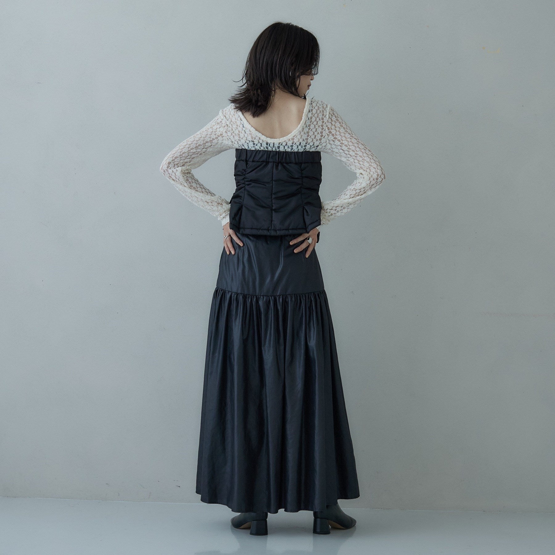 ギャレスト GALLEST レザーライクマキシスカート （ボルドー(064)） ボルドー(064)