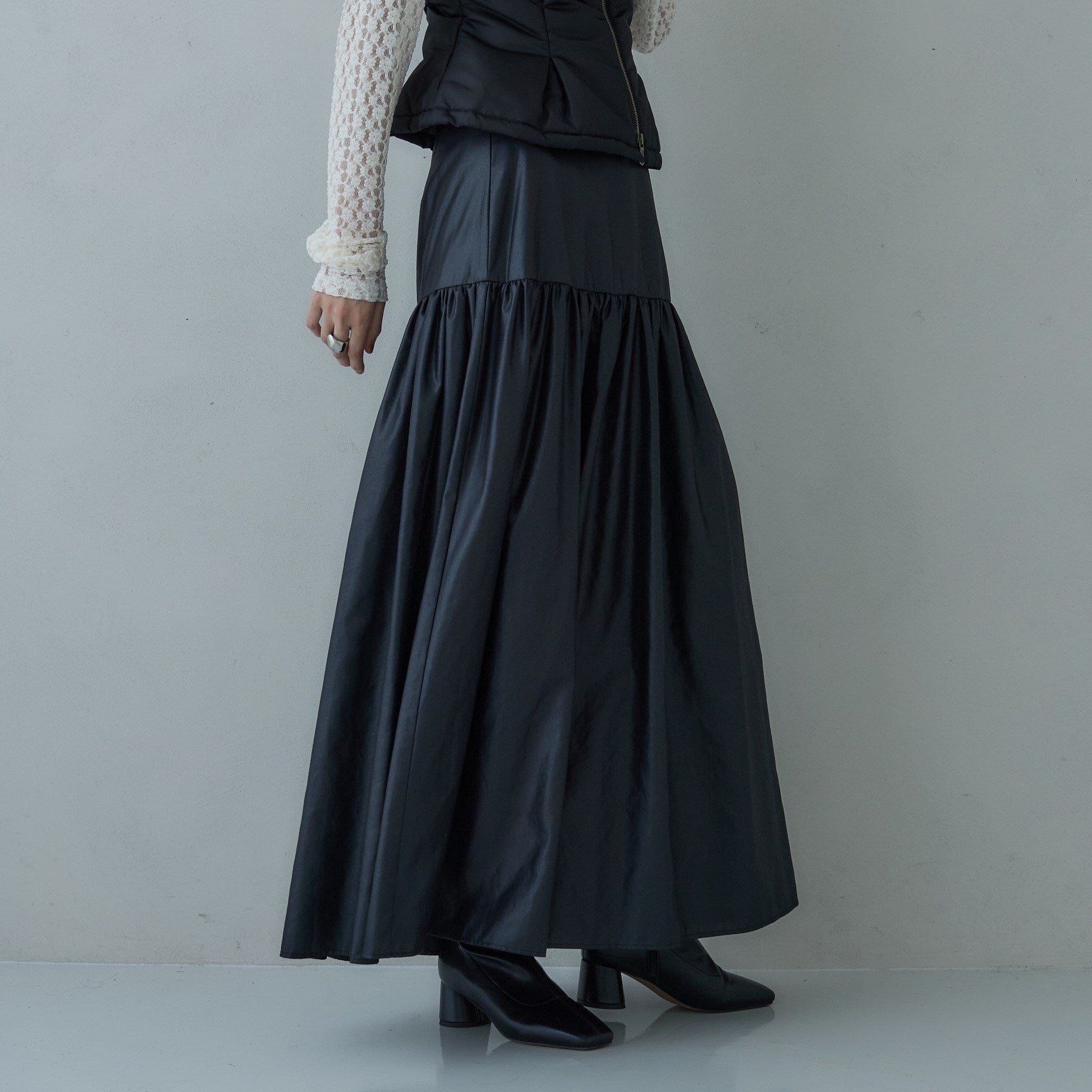 ギャレスト GALLEST レザーライクマキシスカート （ボルドー(064)） ボルドー(064)