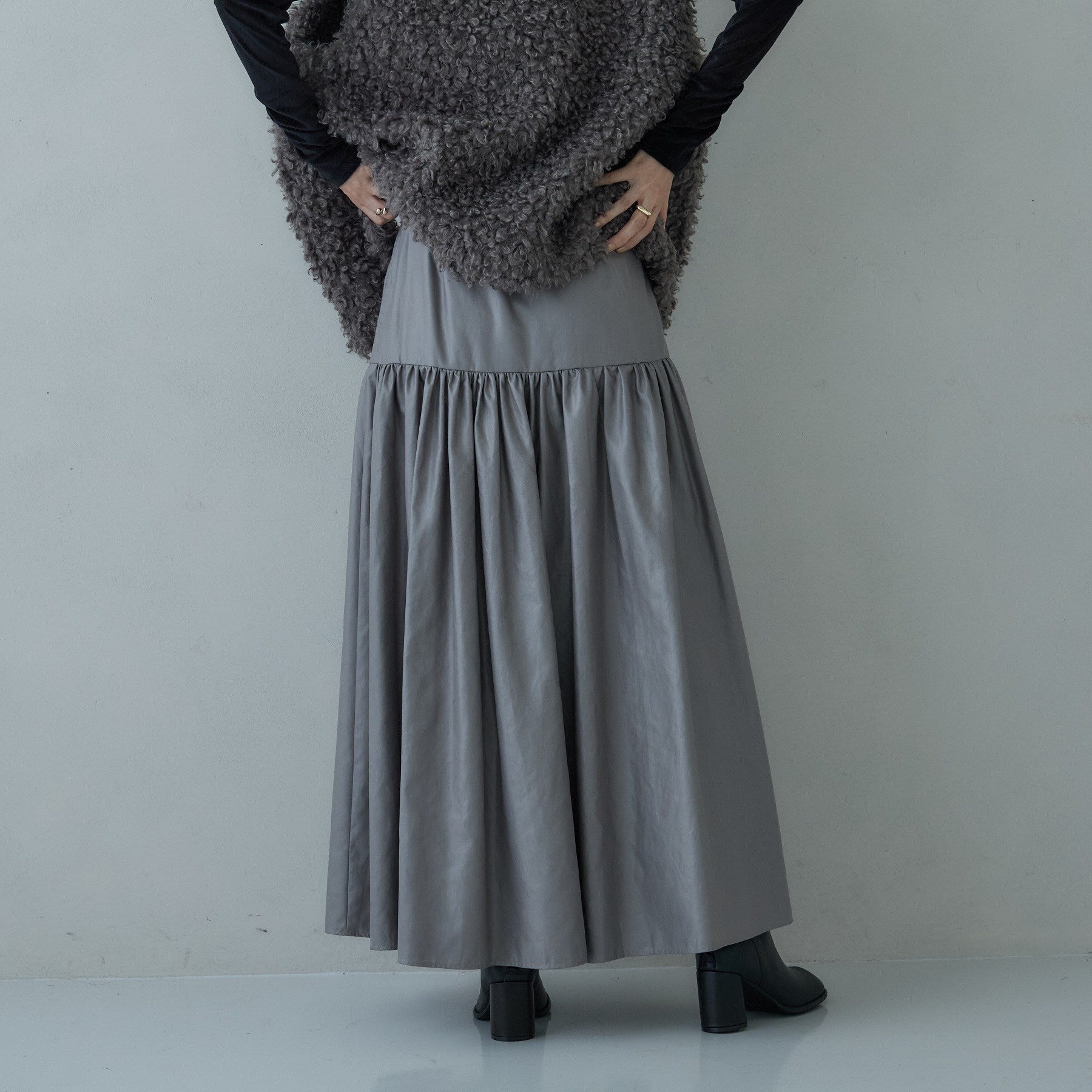 ギャレスト GALLEST レザーライクマキシスカート （ボルドー(064)） ボルドー(064)