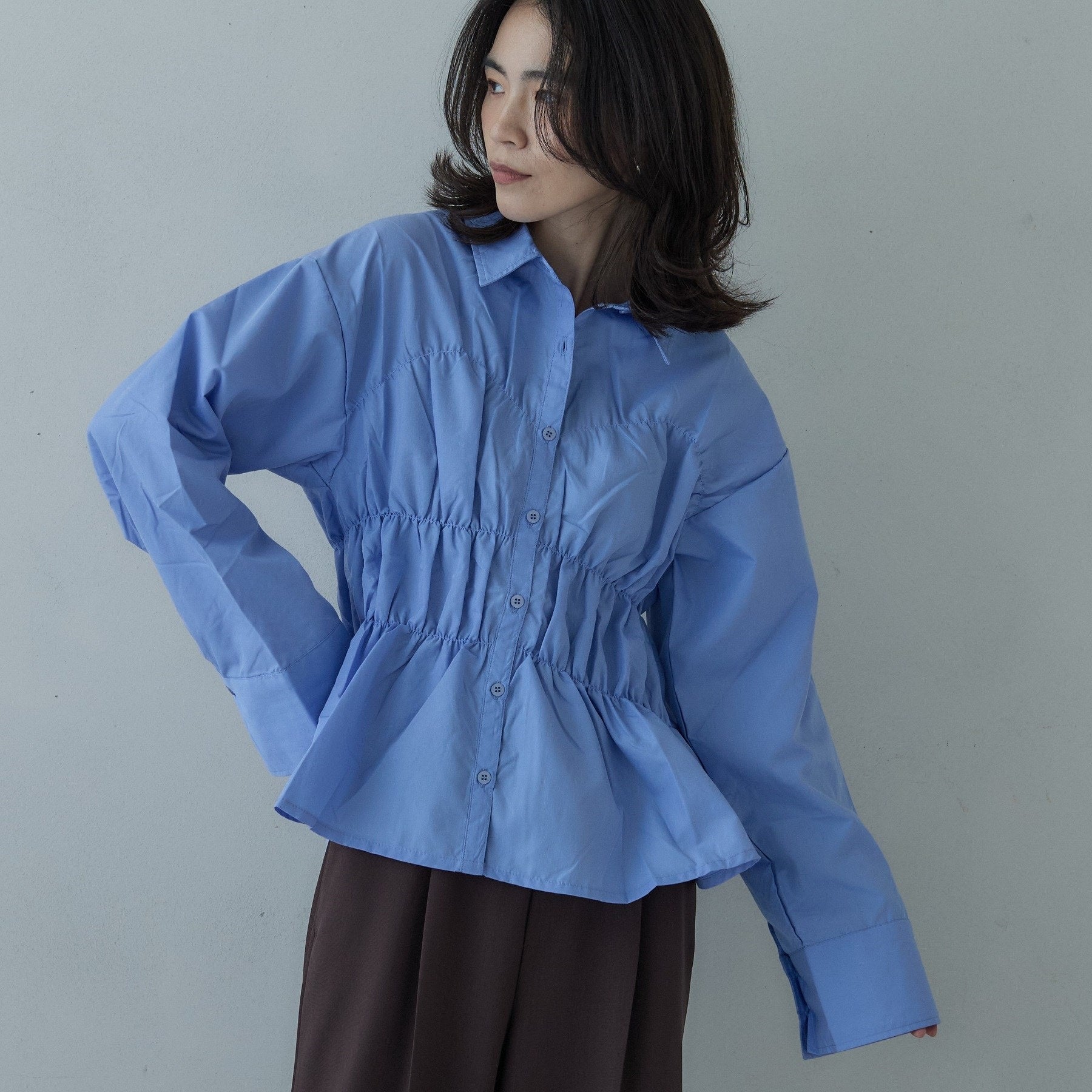 ギャレスト GALLEST ブロードシャーリングシャツ （ブルー(091)） ブルー(091)