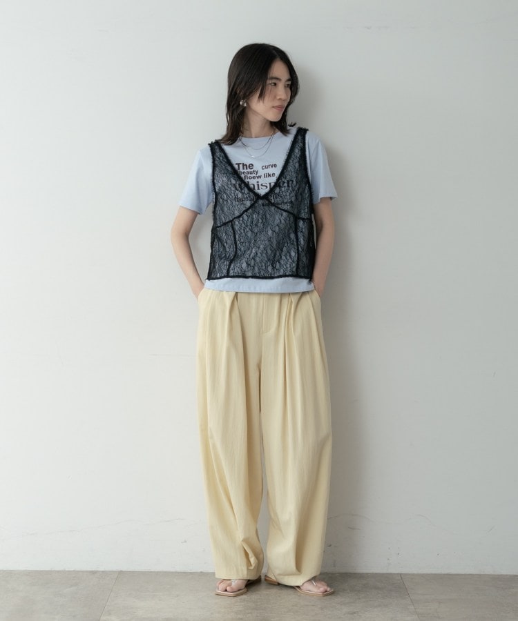 ギャレスト GALLEST メッセージプリントクルーネックTシャツ （サックスブルー(090)） サックスブルー(090)