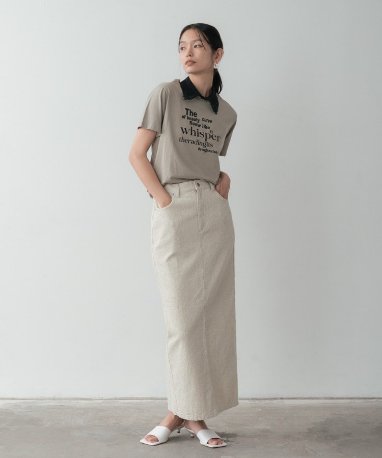 ギャレスト GALLEST メッセージプリントクルーネックTシャツ （サックスブルー(090)） サックスブルー(090)
