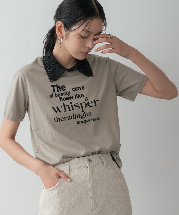 ギャレスト GALLEST メッセージプリントクルーネックTシャツ （サックスブルー(090)） サックスブルー(090)