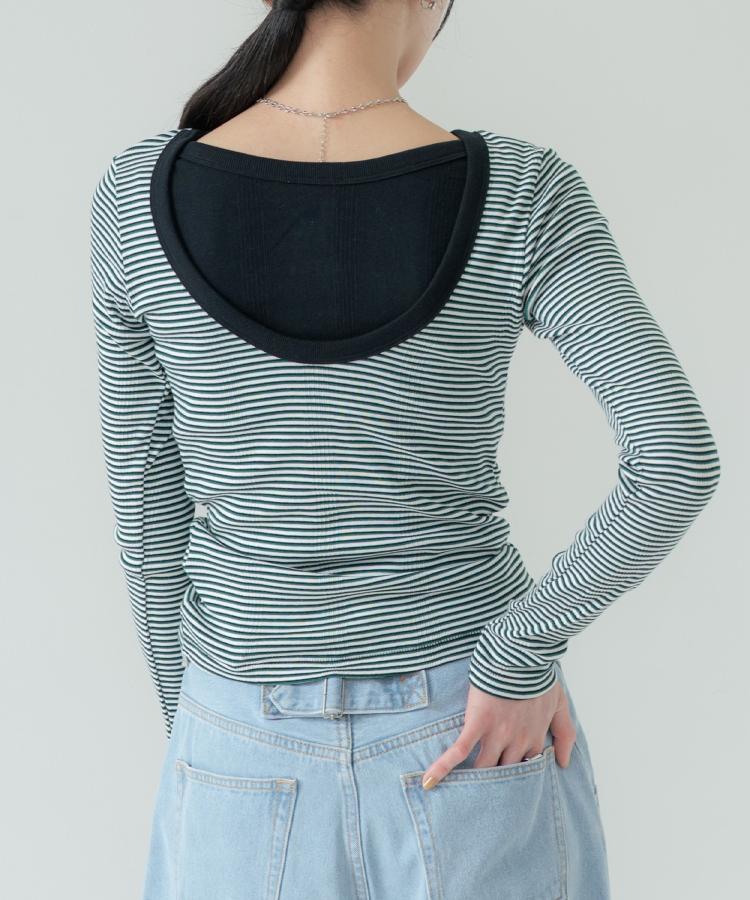 ギャレスト GALLEST 【beautiful people】Miller doubleーfront long Tーshirt （ブラウン(344)） ブラウン(344)