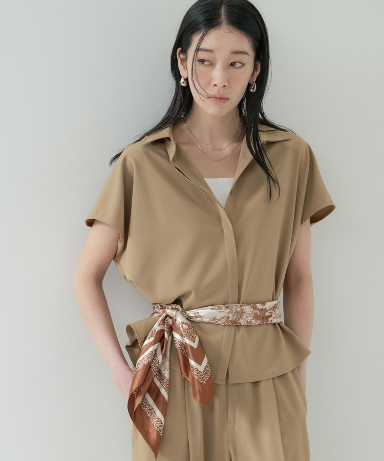 ギャレスト GALLEST Comfy SET UP｜フレアスリーブブラウス【セットアップ対応／通勤／カセット服】 （ブルー(091)） ブルー(091)
