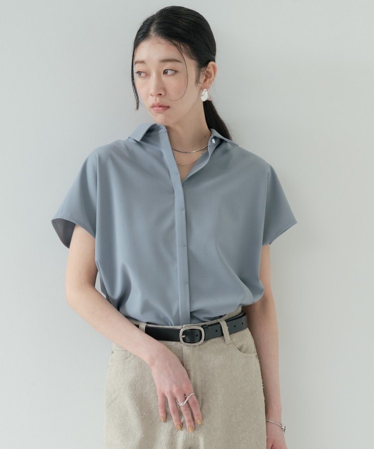 ギャレスト GALLEST Comfy SET UP｜フレアスリーブブラウス【セットアップ対応／通勤／カセット服】 （ブルー(091)） ブルー(091)