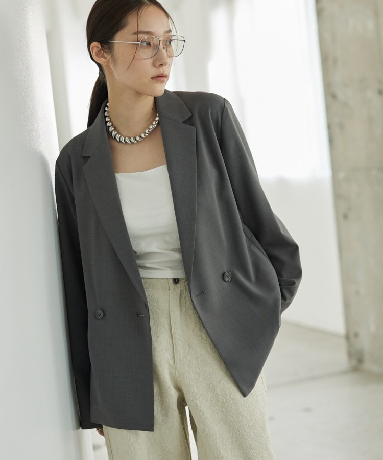 ギャレスト GALLEST Comfy SET UP｜ダブルブレストイージージャケット【セットアップ対応／通勤／カセット服】 （チャコールグレー(013)） チャコールグレー(013)