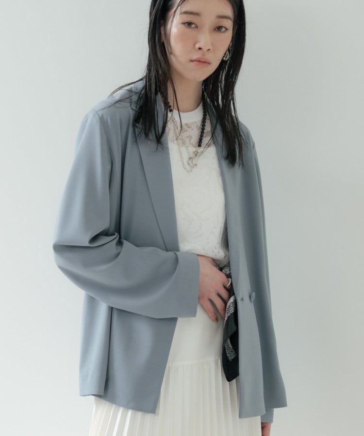 ギャレスト GALLEST Comfy SET UP｜ダブルブレストイージージャケット【セットアップ対応／通勤／カセット服】 （ブルー(091)） ブルー(091)