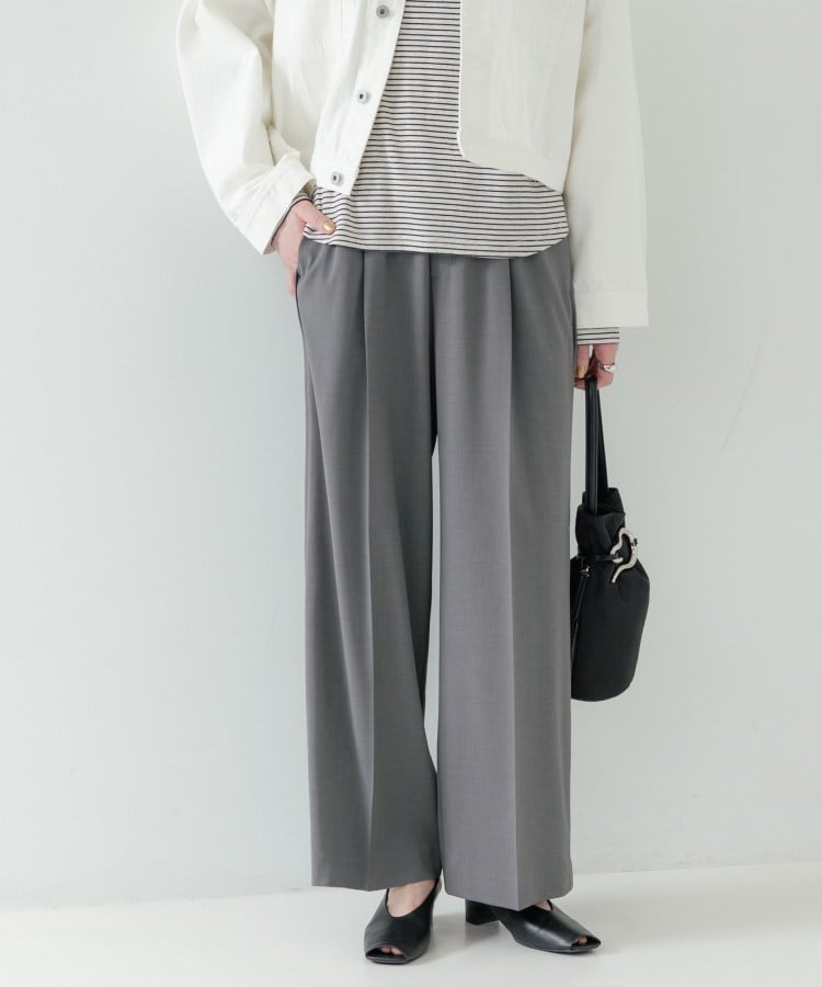 ギャレスト GALLEST Comfy SET UP｜イージーストレートワイドパンツ【セットアップ対応／通勤／カセット服】 （チャコールグレー(013)） チャコールグレー(013)