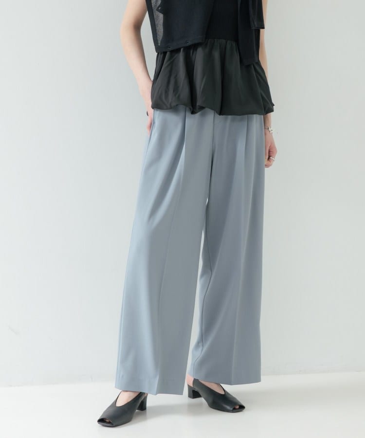 ギャレスト GALLEST Comfy SET UP｜イージーストレートワイドパンツ【セットアップ対応／通勤／カセット服】 （ブルー(091)） ブルー(091)