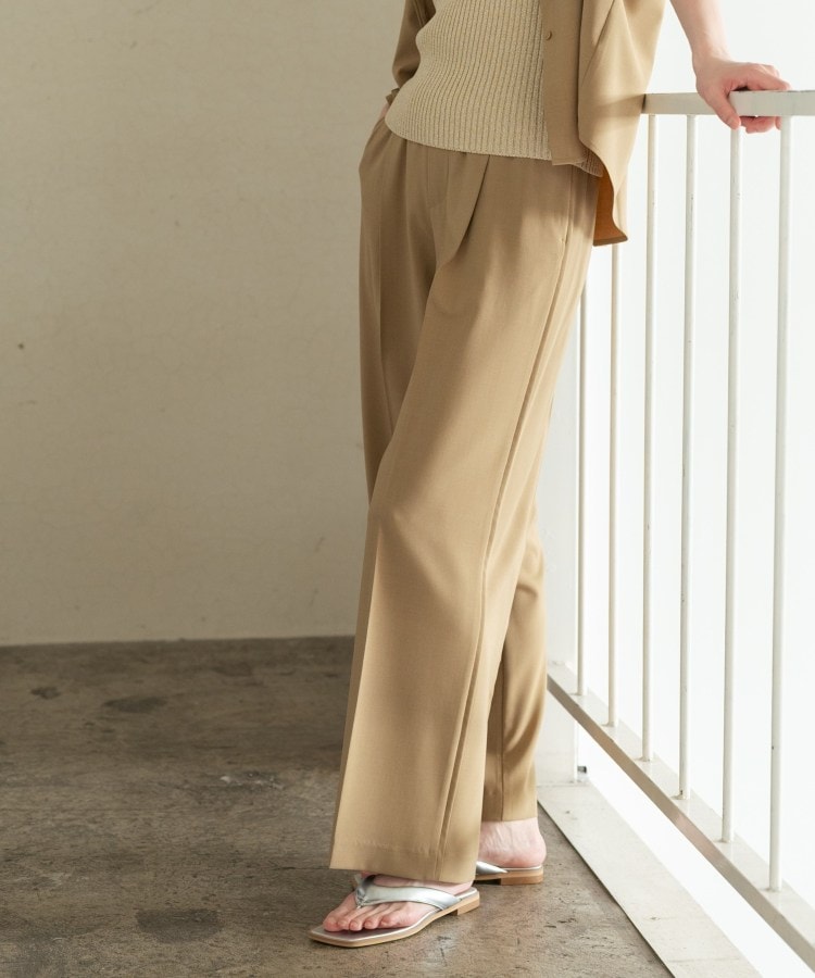 ギャレスト GALLEST Comfy SET UP｜イージーストレートワイドパンツ【セットアップ対応／通勤／カセット服】 （キャメルブラウン(041)） キャメルブラウン(041)