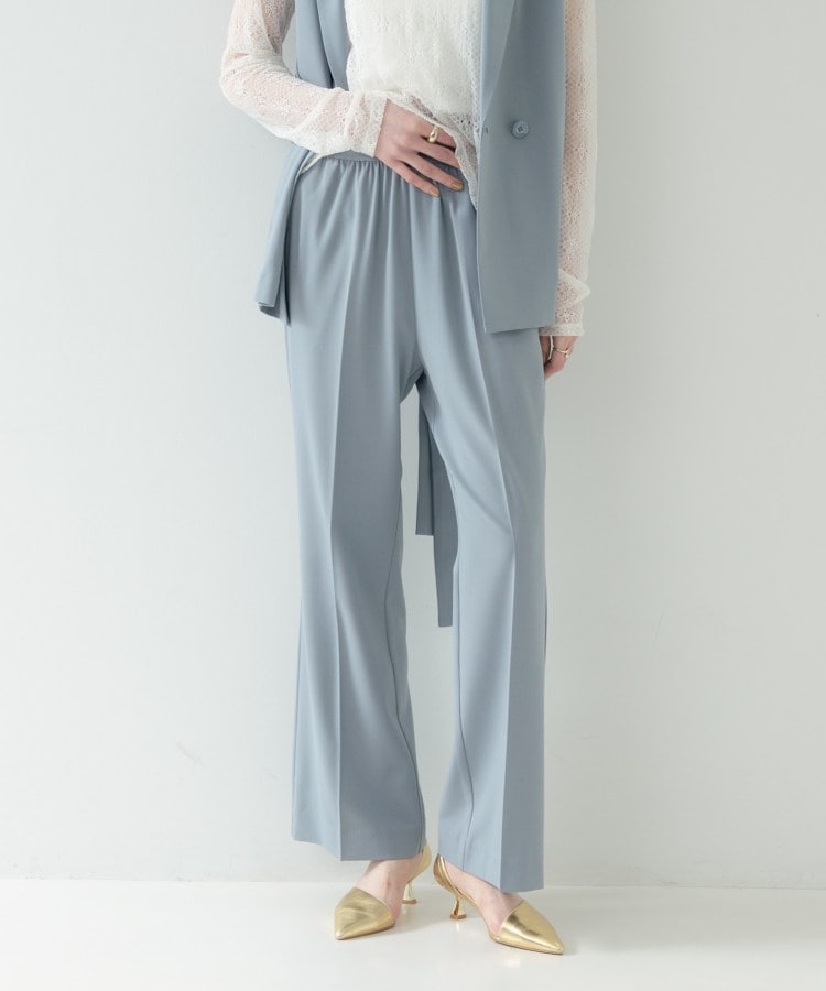 ギャレスト GALLEST Comfy SET UP｜ストレートフレアパンツ【セットアップ対応／通勤／カセット服】 （ブルー(091)） ブルー(091)