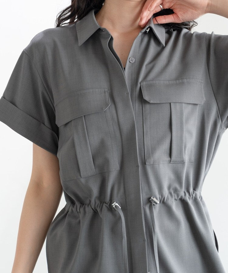 ギャレスト GALLEST Comfy SET UP｜サファリシャツ【セットアップ対応／通勤／カセット服／接触冷感／UVカット】 （チャコールグレー(613)） チャコールグレー(613)