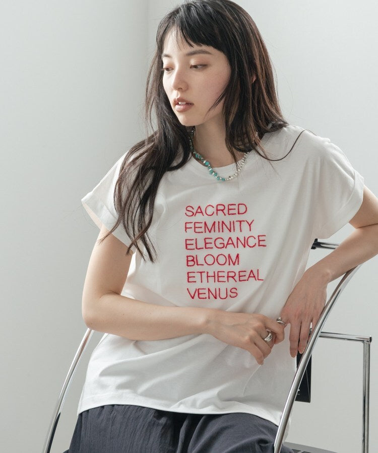 ギャレスト GALLEST 刺繍フレーズTシャツ （ラベンダー(180)） ラベンダー(180)