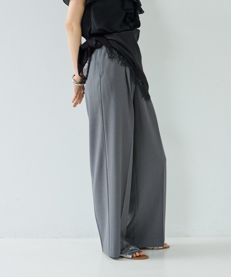 ギャレスト GALLEST Comfy SET UP｜イージーストレートワイドパンツ【セットアップ対応／通勤／カセット服／接触冷感／UVカット】 （チャコールグレー(613)） チャコールグレー(613)