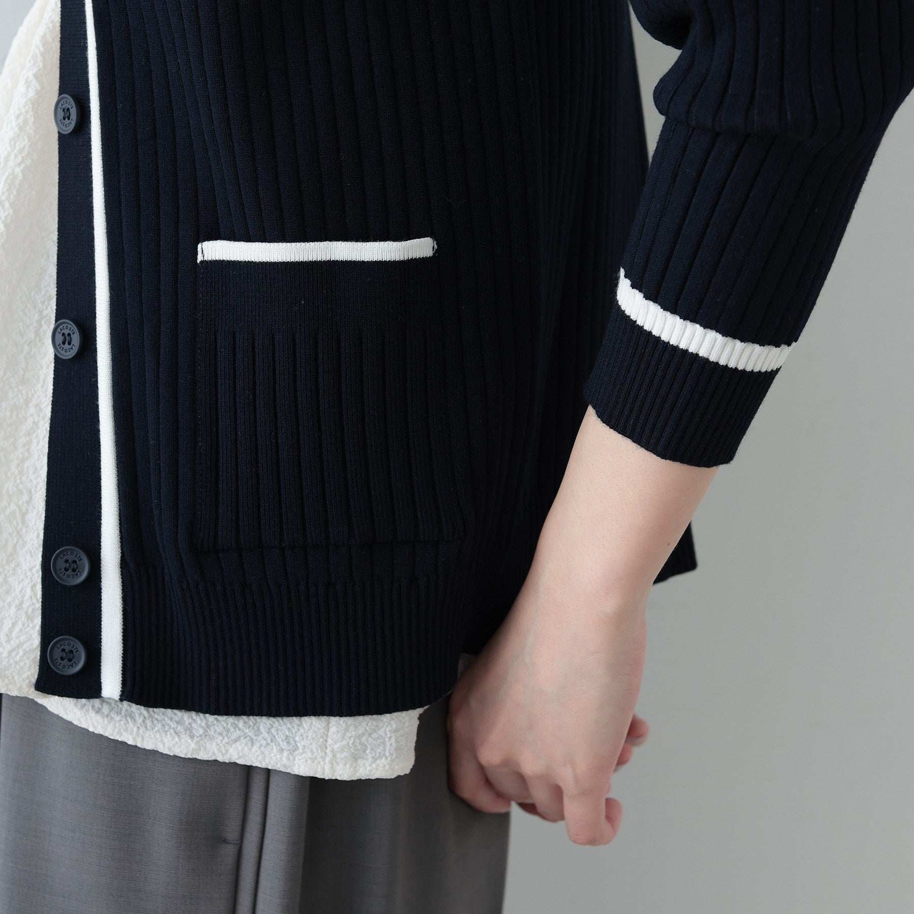 GALLEST 【LACOSTE】 Rib Cardigan