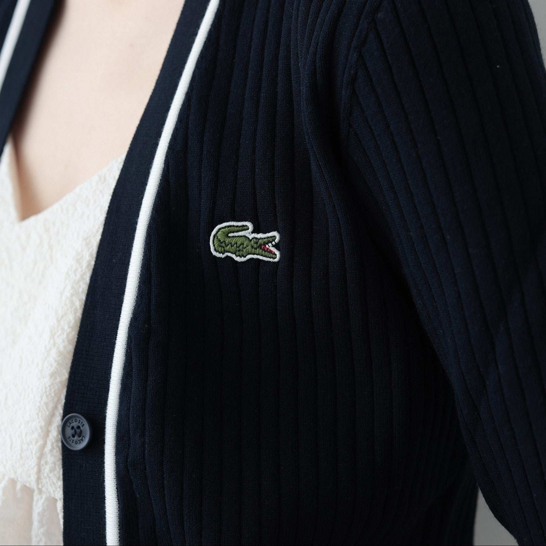 GALLEST 【LACOSTE】 Rib Cardigan