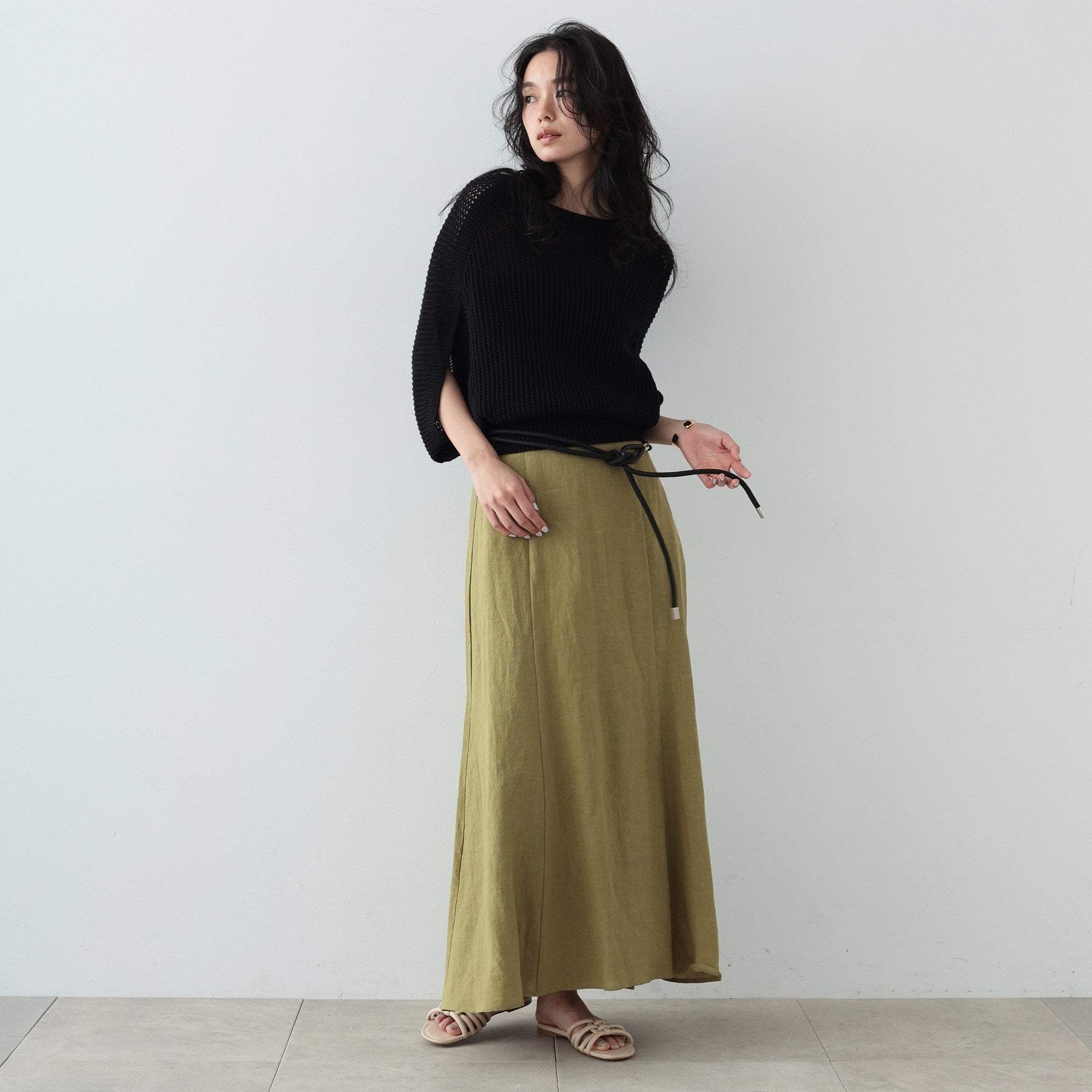GALLEST Linen Maxi Skirt