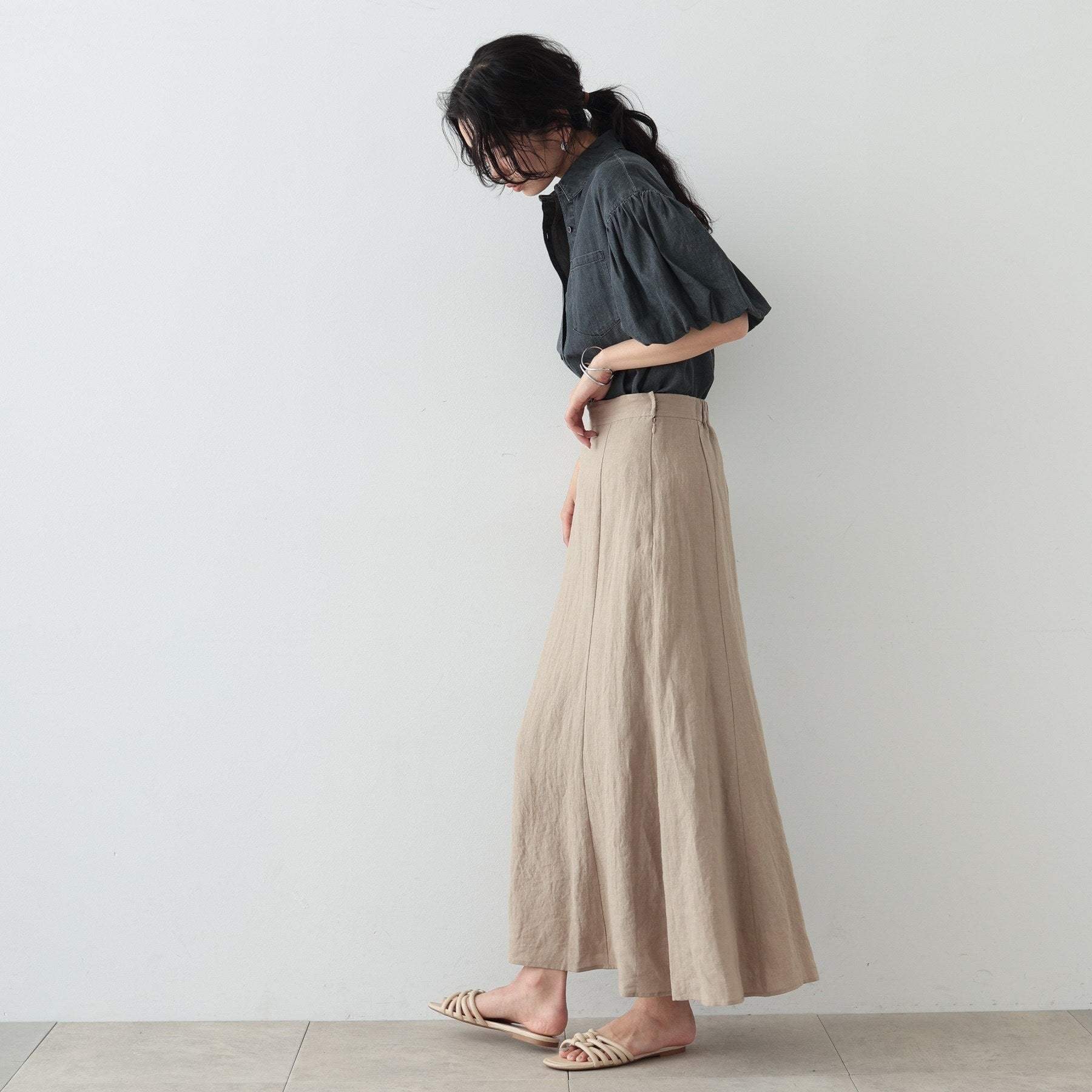 GALLEST Linen Maxi Skirt
