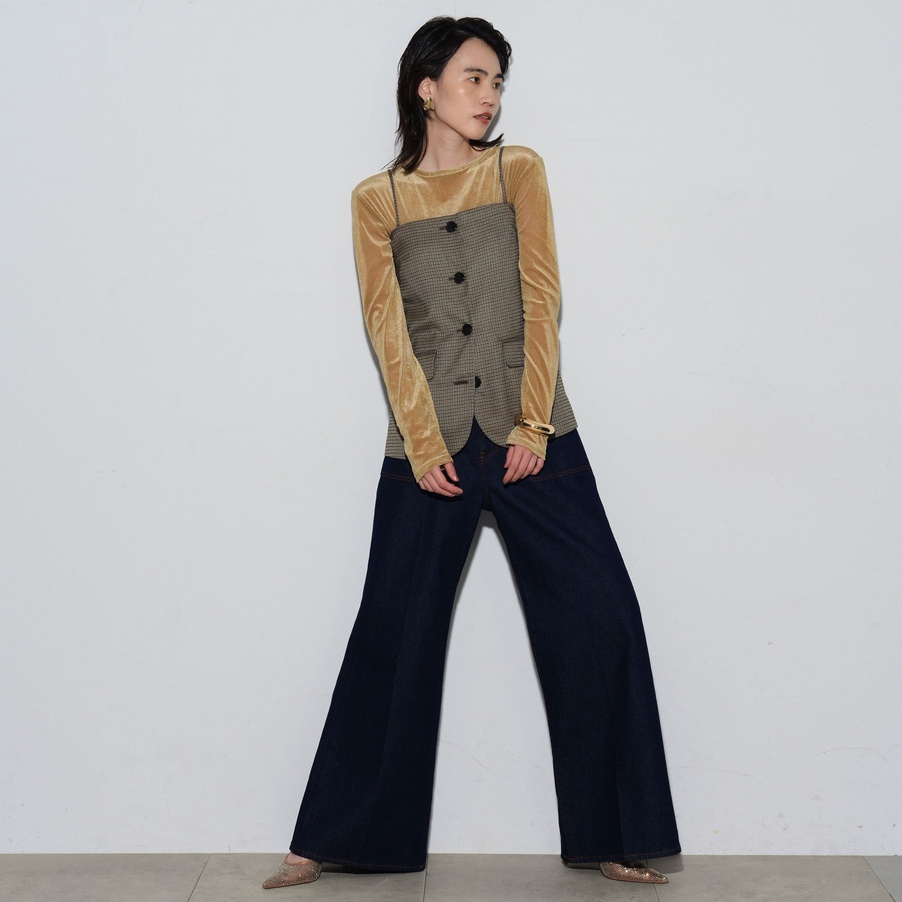 GALLEST Gallett Bear Top Check Gilet