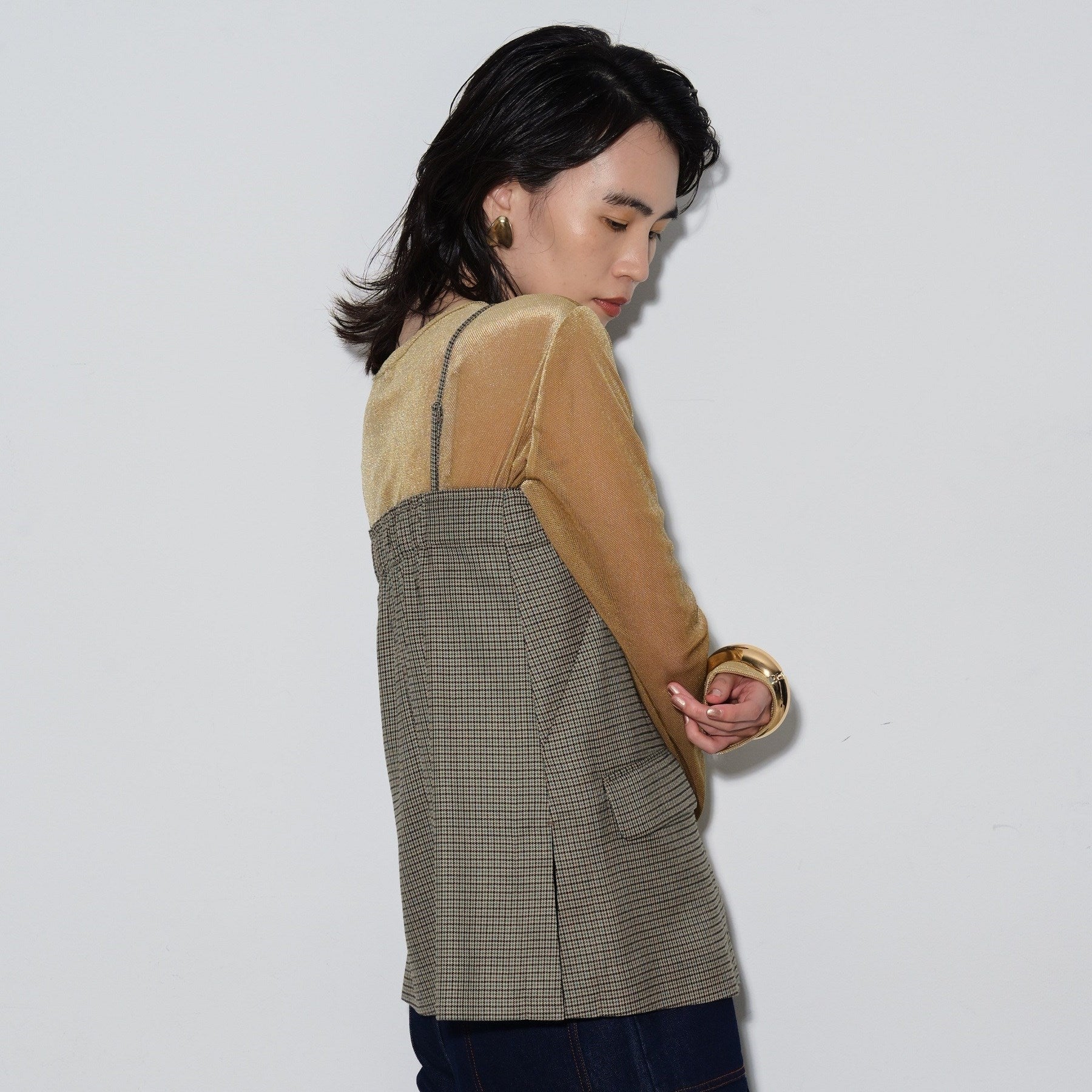 GALLEST Gallett Bear Top Check Gilet