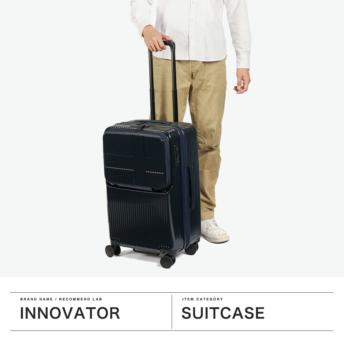 イノベーター innovator 正規品2年保証 スーツケース Mサイズ フロントオープン ブランド キャリー 軽量 ストッパー 静音 TSAロック 1週間 PC収納 6～7泊 62L Middle INV60-MIRR（HunterGreen） HunterGreen