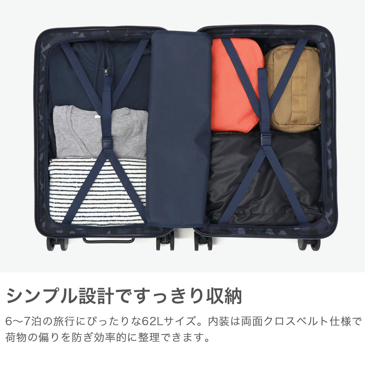 イノベーター innovator 正規品2年保証 スーツケース Mサイズ フロントオープン ブランド キャリー 軽量 ストッパー 静音 TSAロック 1週間 PC収納 6～7泊 62L Middle INV60-MIRR（HunterGreen） HunterGreen