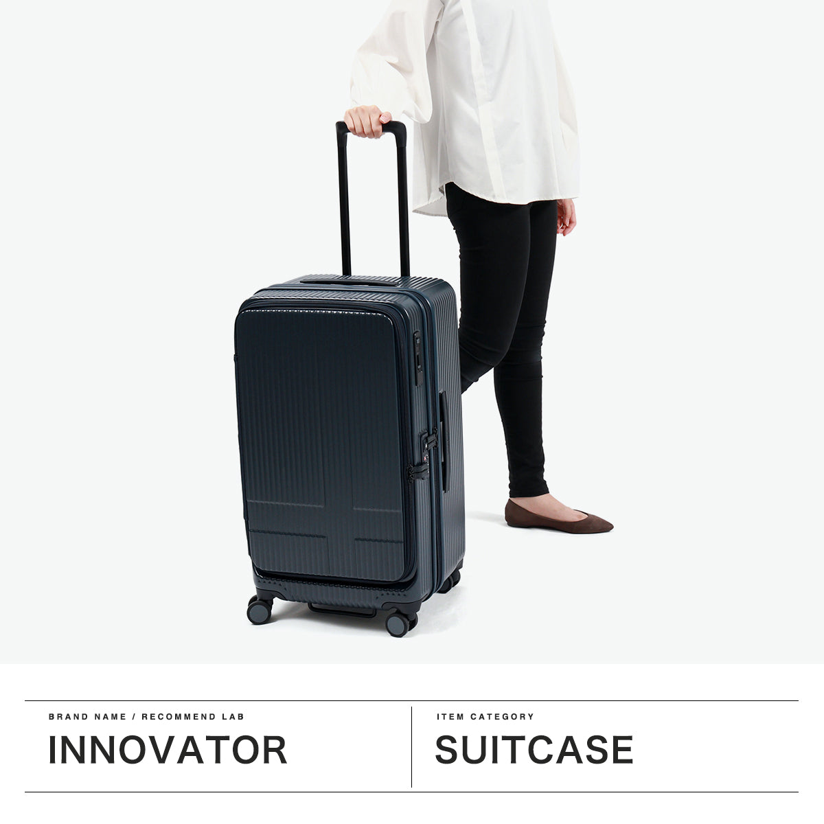 イノベーター innovator 正規品2年保証 スーツケース Mサイズ 軽量 静音 キャリーケース ストッパー付き マット ブランド 大きめ 7泊 8泊 Extreme Journey 75L Middle INV650DOR（BlueShadow） BlueShadow