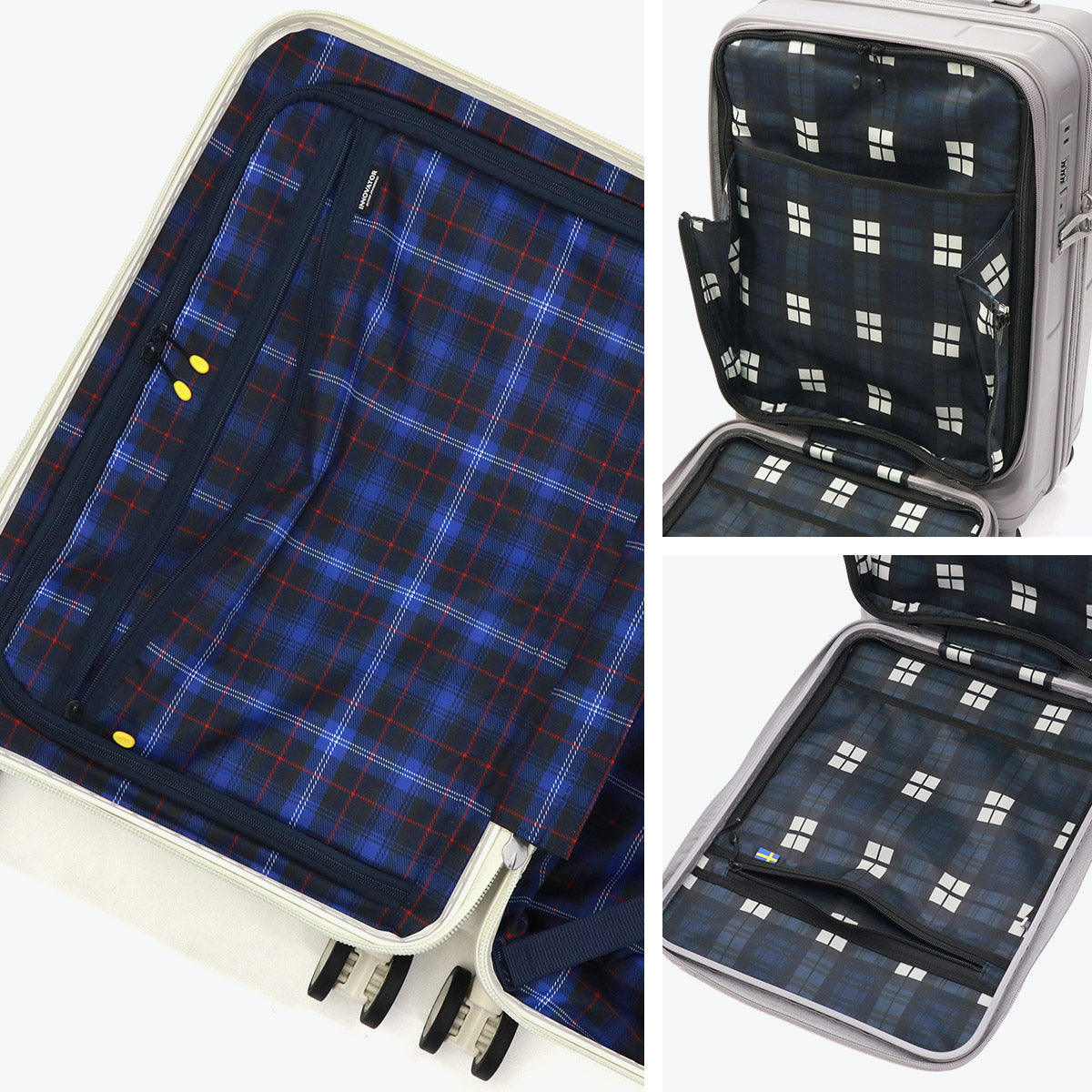 イノベーター innovator 正規品2年保証 スーツケース 機内持ち込み フロントオープン Sサイズ 軽量 軽い ストッパー ドリンクホルダー キャリーケース TSAロック 旅行 出張 3～4泊 35L Cabin IV-18 （Ash） Ash