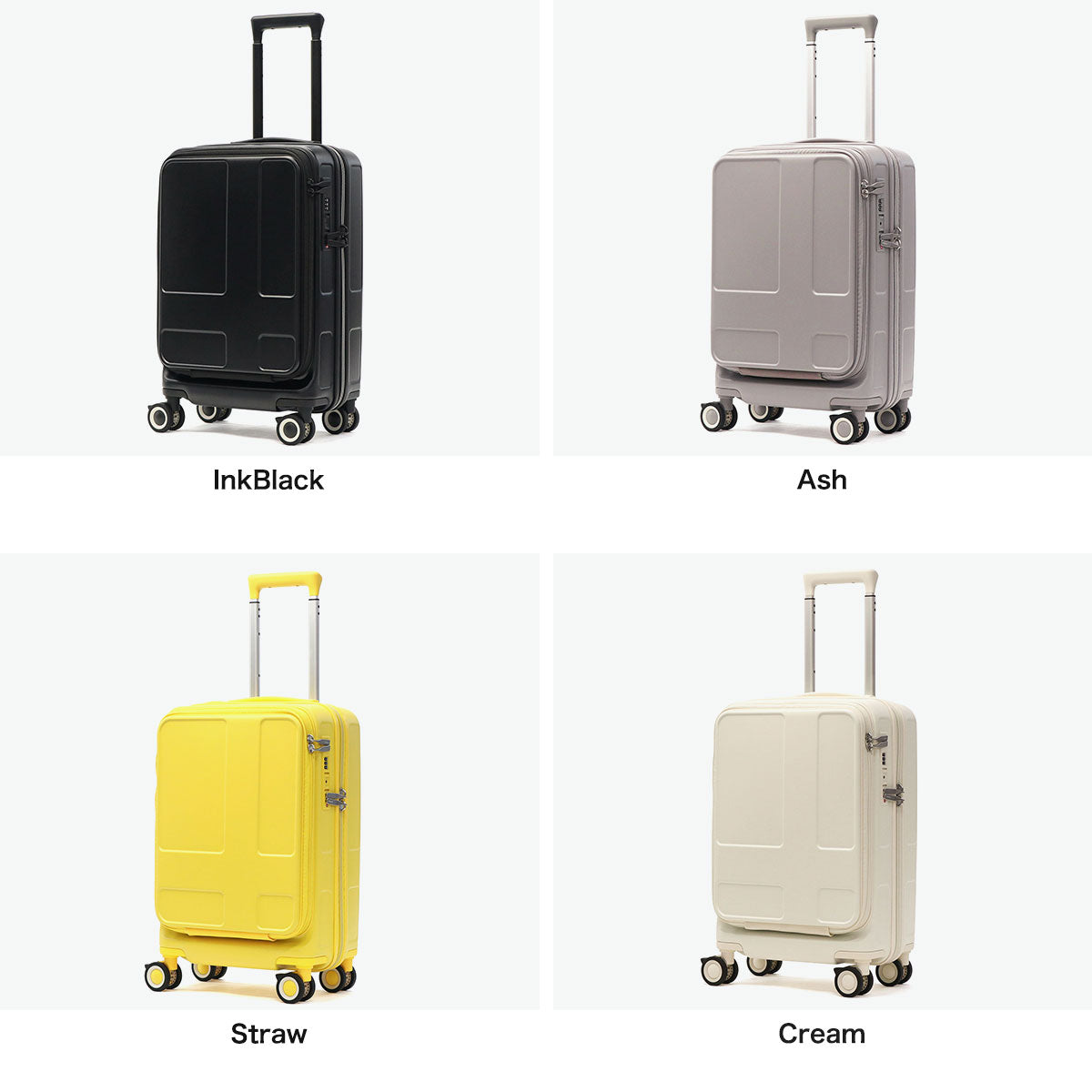 イノベーター innovator 正規品2年保証 スーツケース 機内持ち込み フロントオープン Sサイズ 軽量 軽い ストッパー ドリンクホルダー キャリーケース TSAロック 旅行 出張 3～4泊 35L Cabin IV-18 （Ash） Ash
